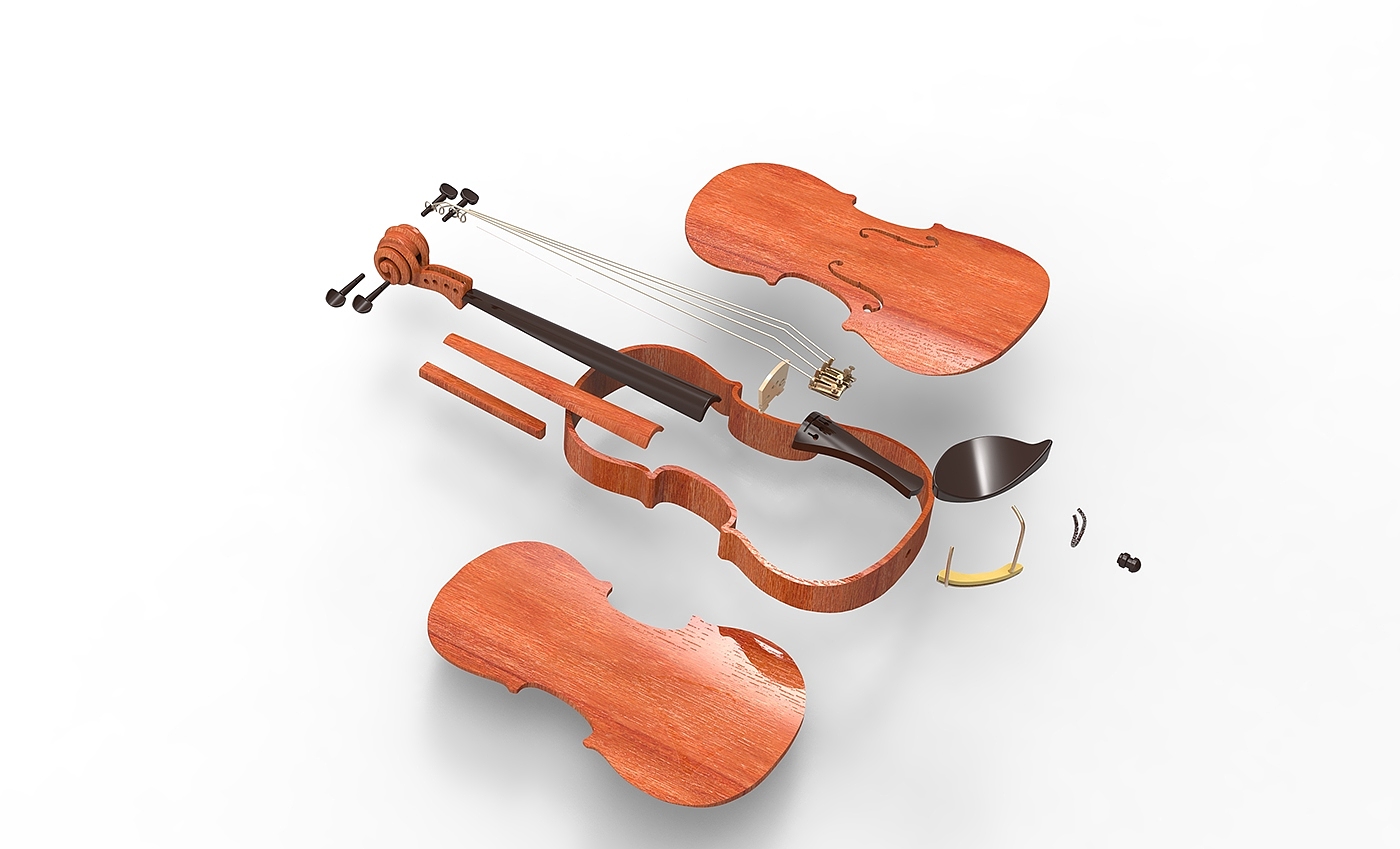 violin，modeling，Render，