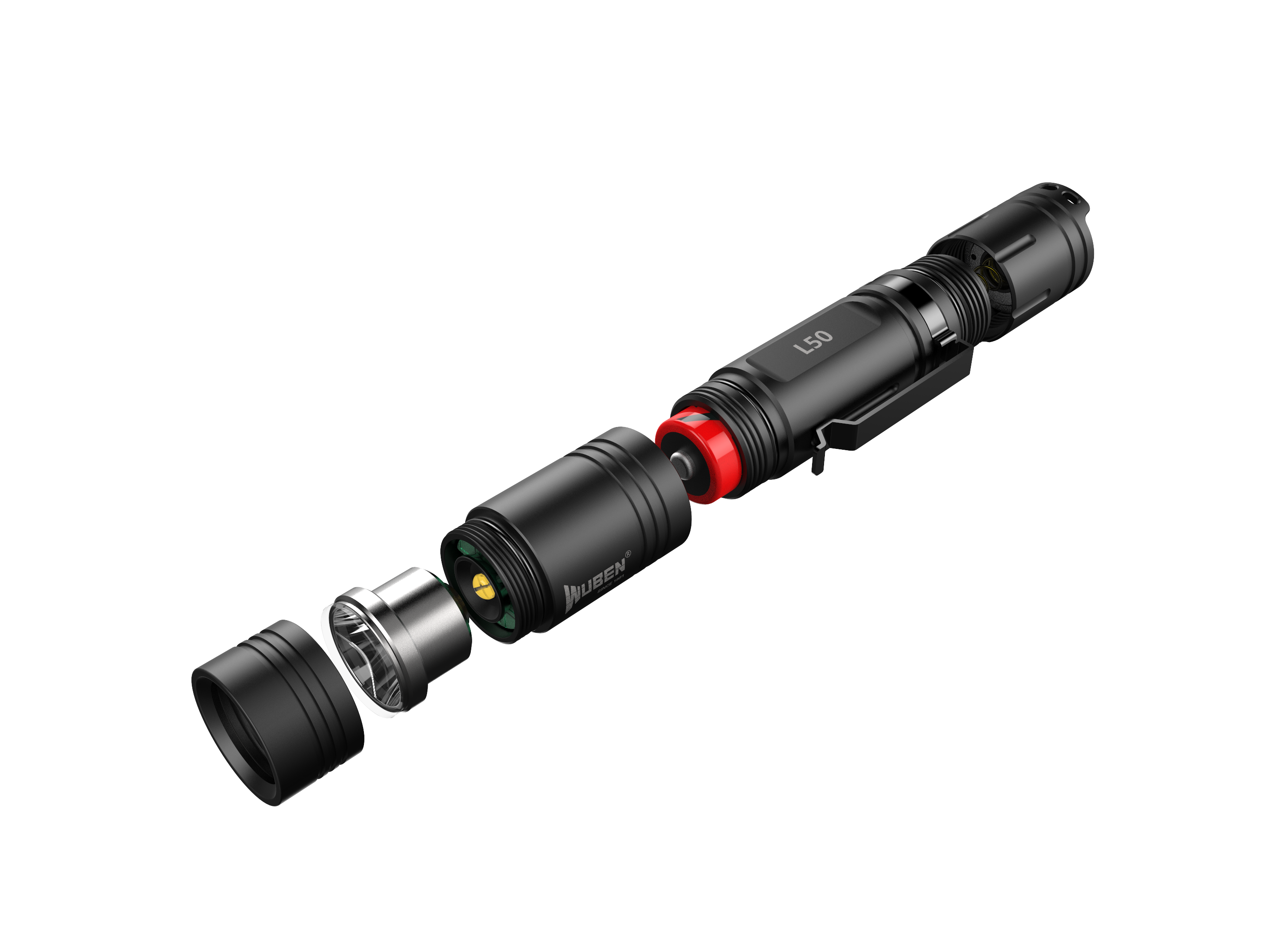 Flashlight product design，Product rendering，Outdoor strong light flashlight，Appearance design，