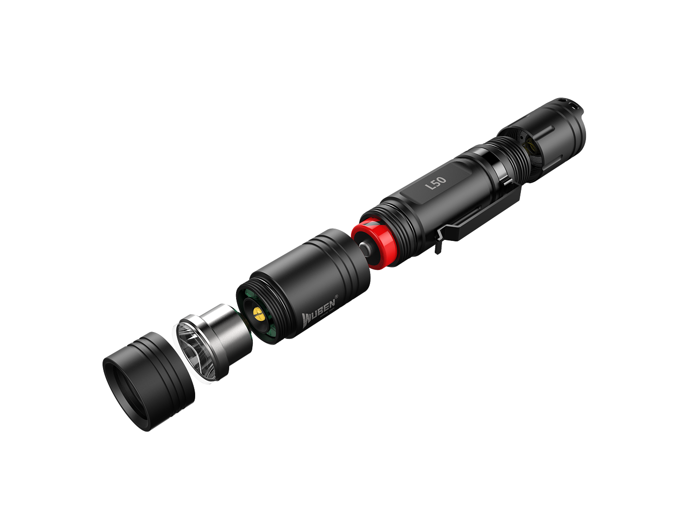 Flashlight product design，Product rendering，Outdoor strong light flashlight，Appearance design，