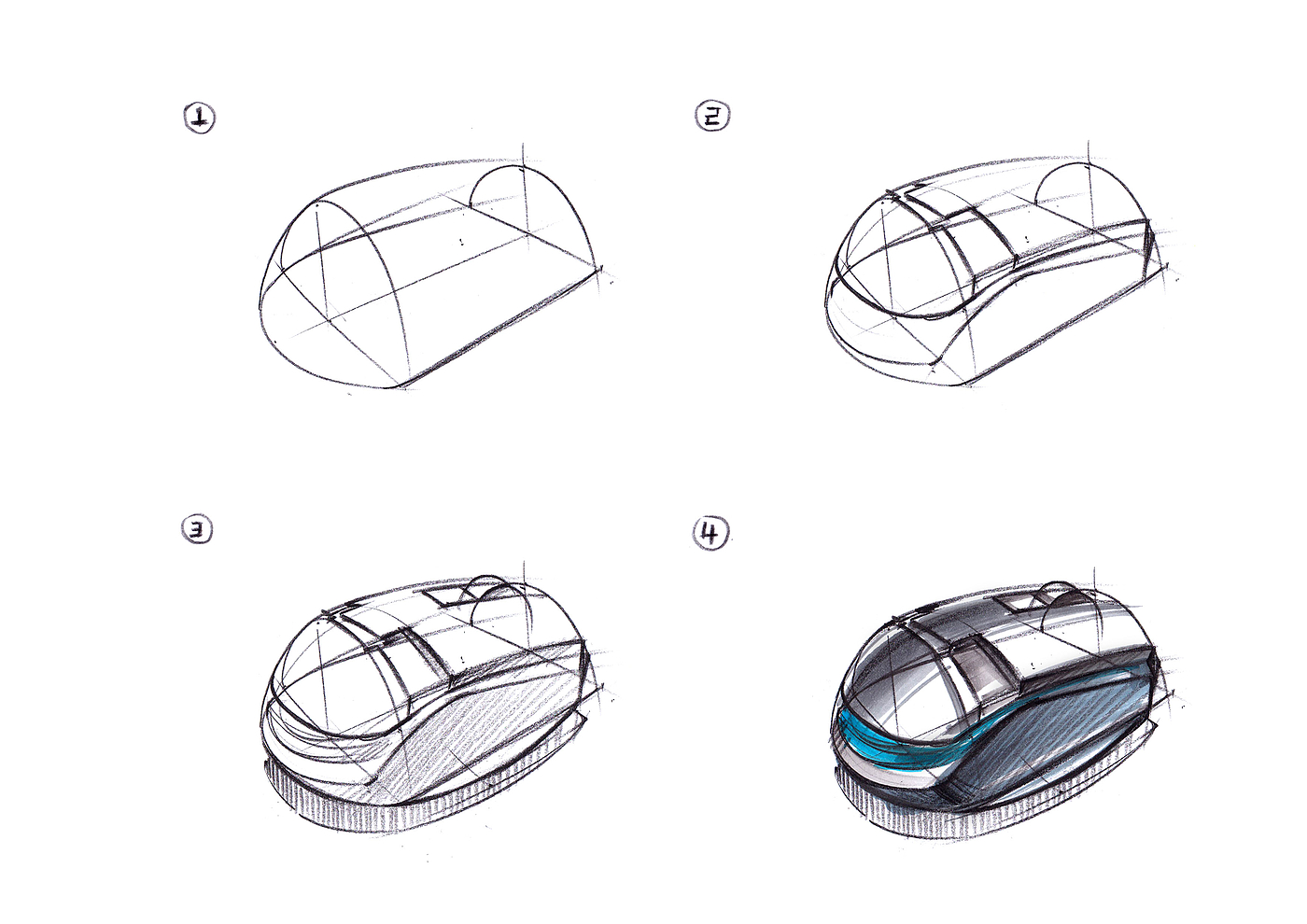 mouse，Gaming Mouse，product design，Hand drawn renderings of industrial design，