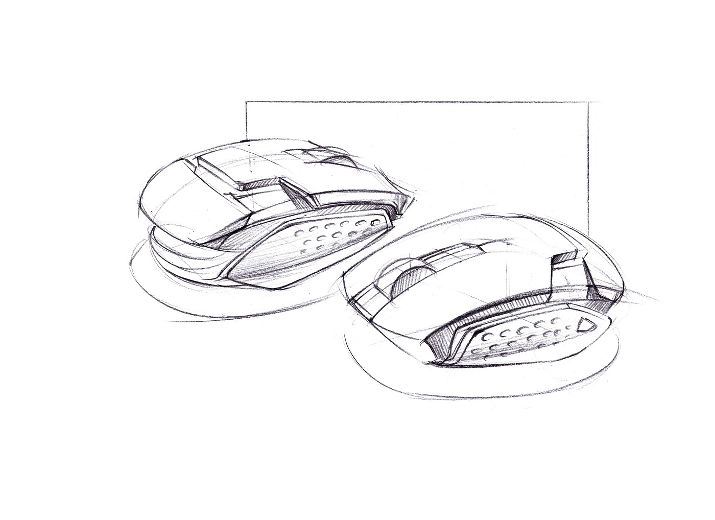 鼠标，游戏鼠标，产品设计，工业设计手绘效果图，