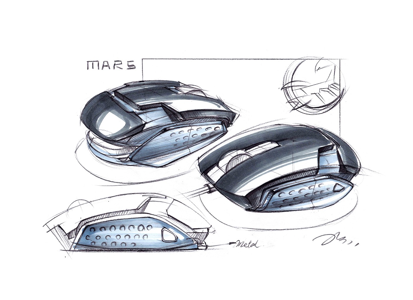 mouse，Gaming Mouse，product design，Hand drawn renderings of industrial design，