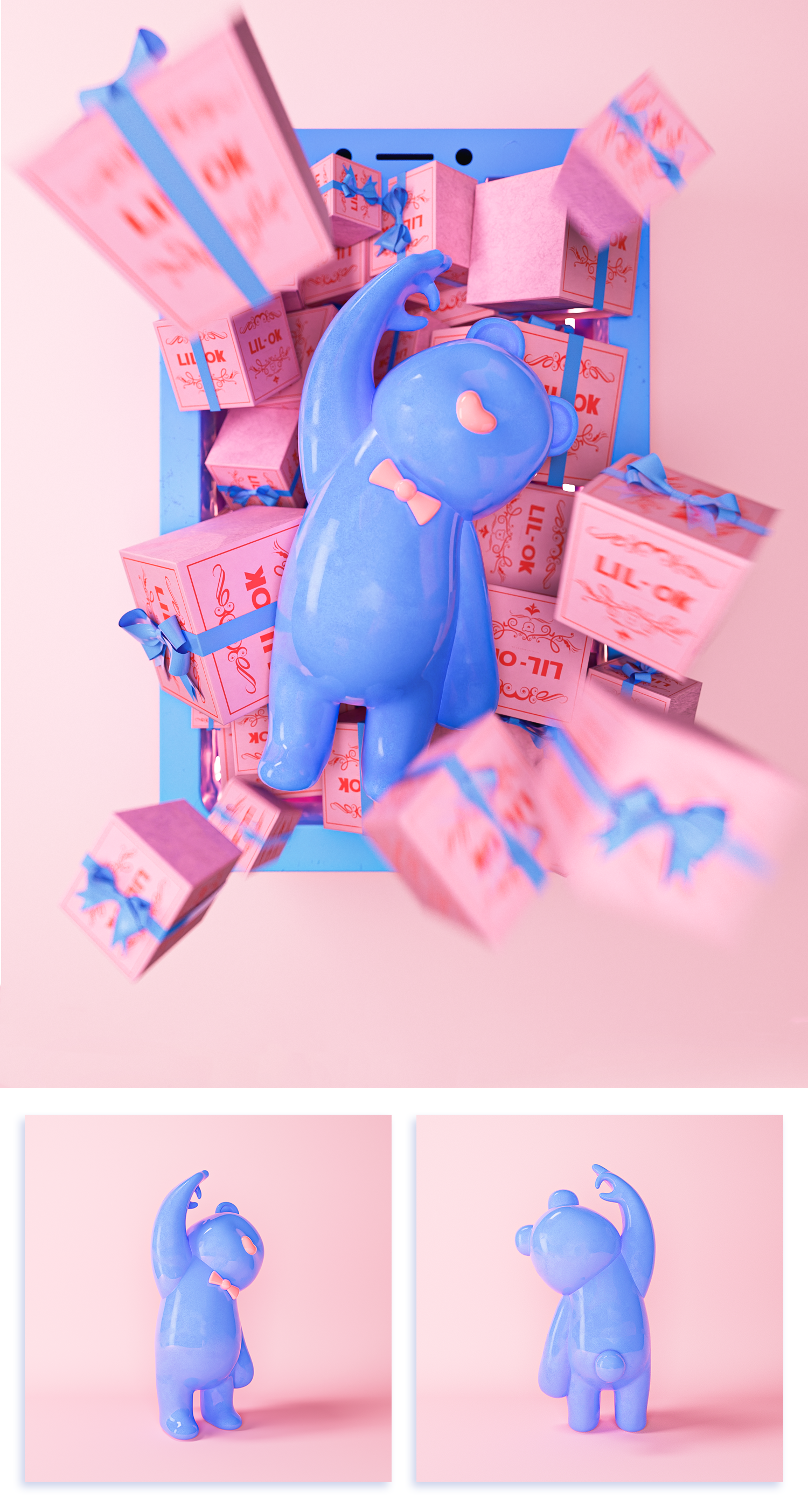 Original IP，Cartoon image，mascot，Tide play，Doll，bear，buddha-like，doll，