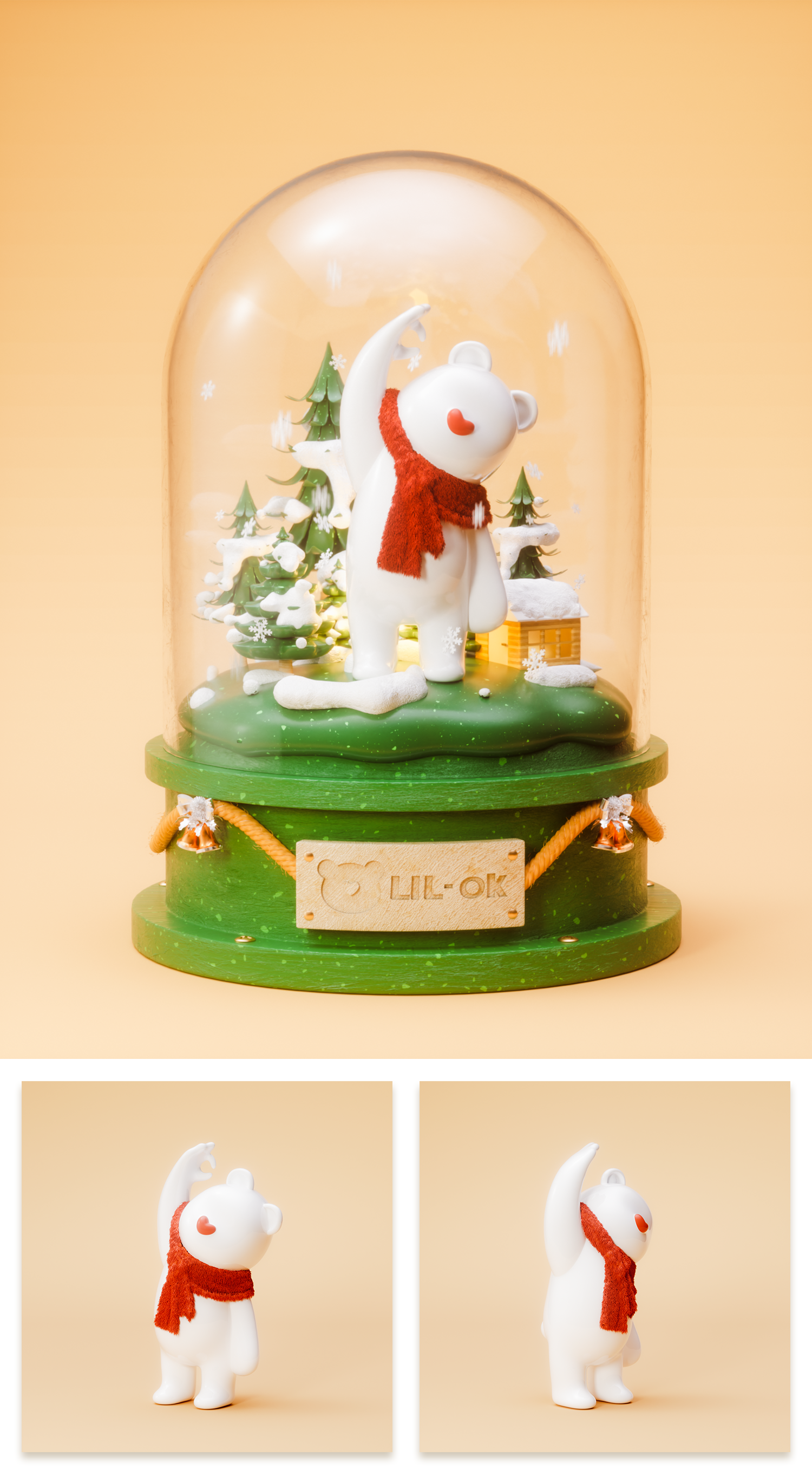 Original IP，Cartoon image，mascot，Tide play，Doll，bear，buddha-like，doll，