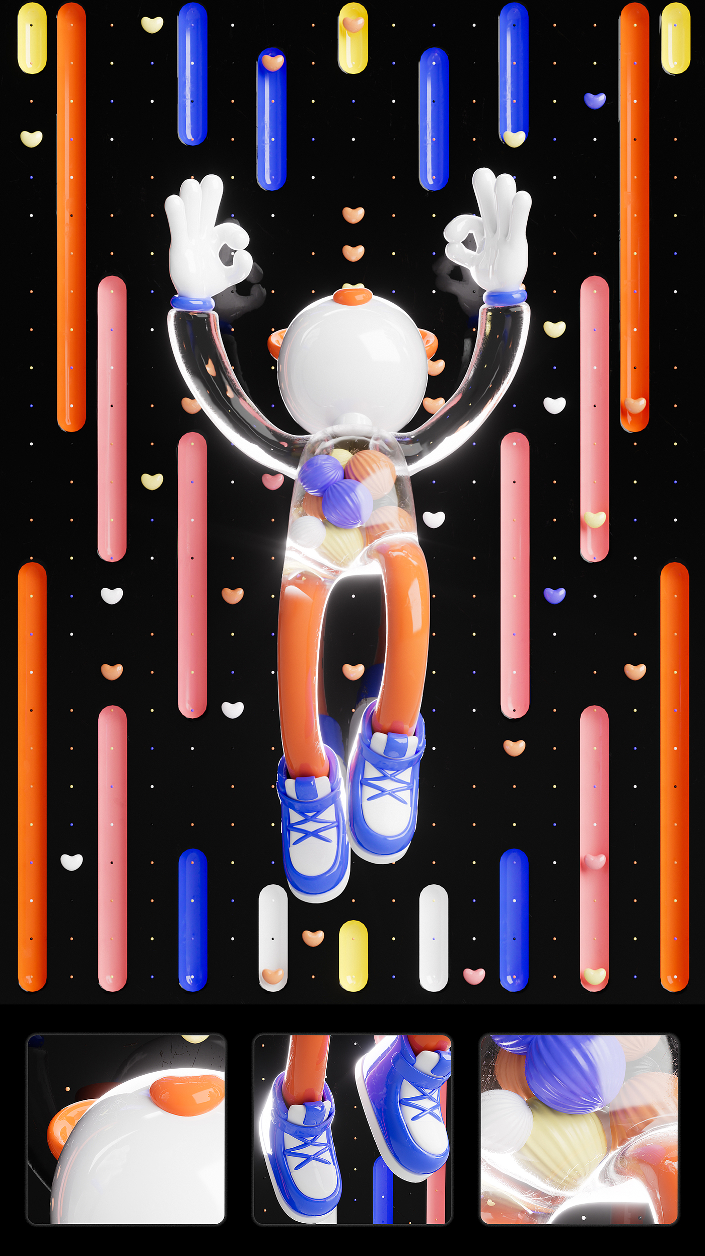 Tide Play IP，Original IP，Cartoon，change clothes，Cool，dynamic，doll，three-dimensional，