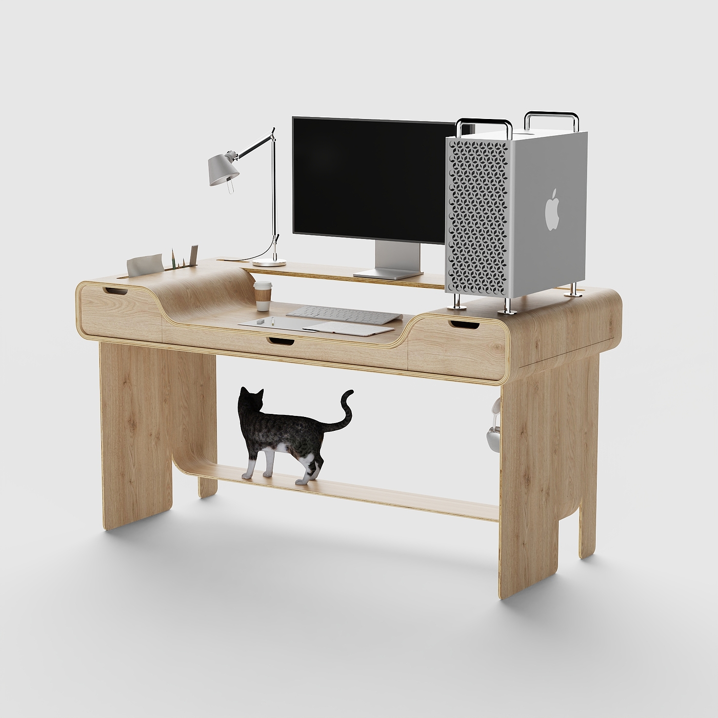 desk，cutting，bend，Home design，