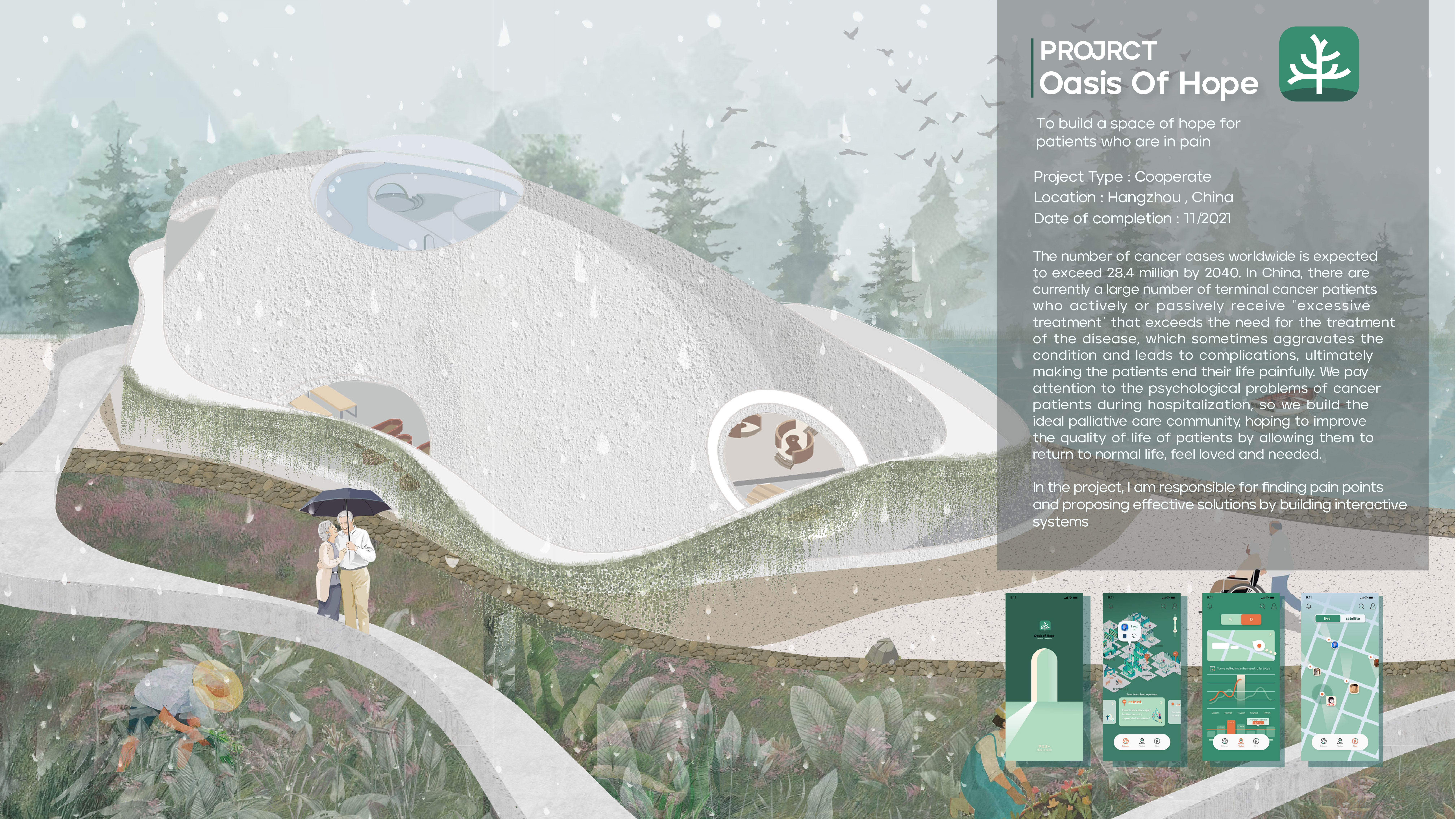 cancer，Palliative care，equality，interactive，patient，User experience design，Interior design，Information Design，