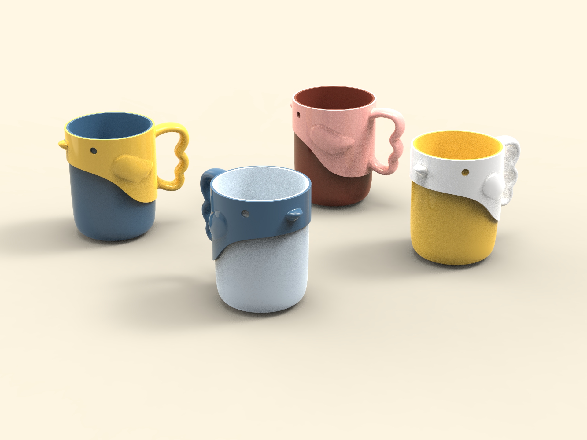 Cartoon modeling，Wash Cup，Receive，clean，Department store，Color contrast，lovely，practical，