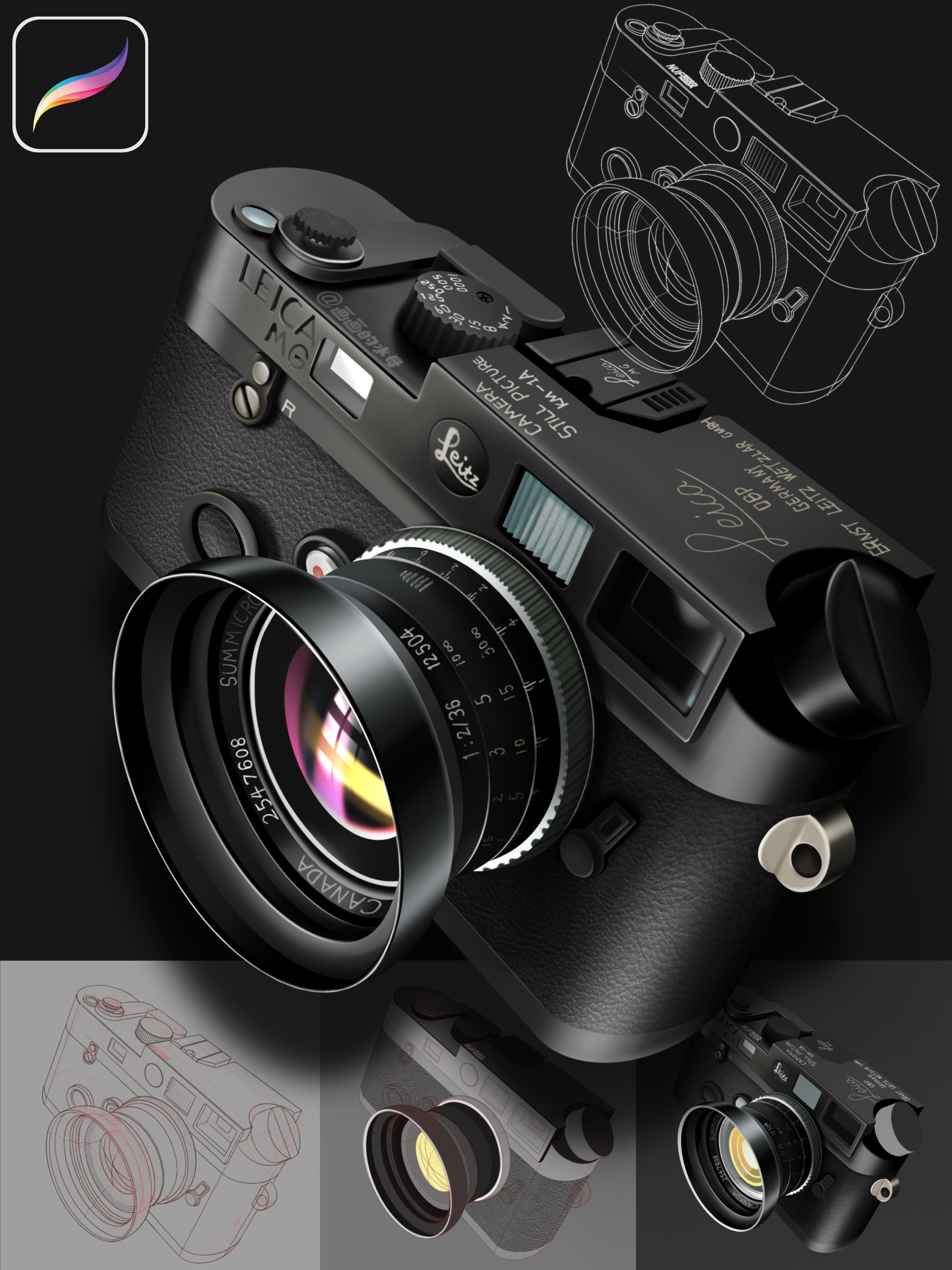 iPad painting，Hand drawn product design，Hand drawn industrial design，