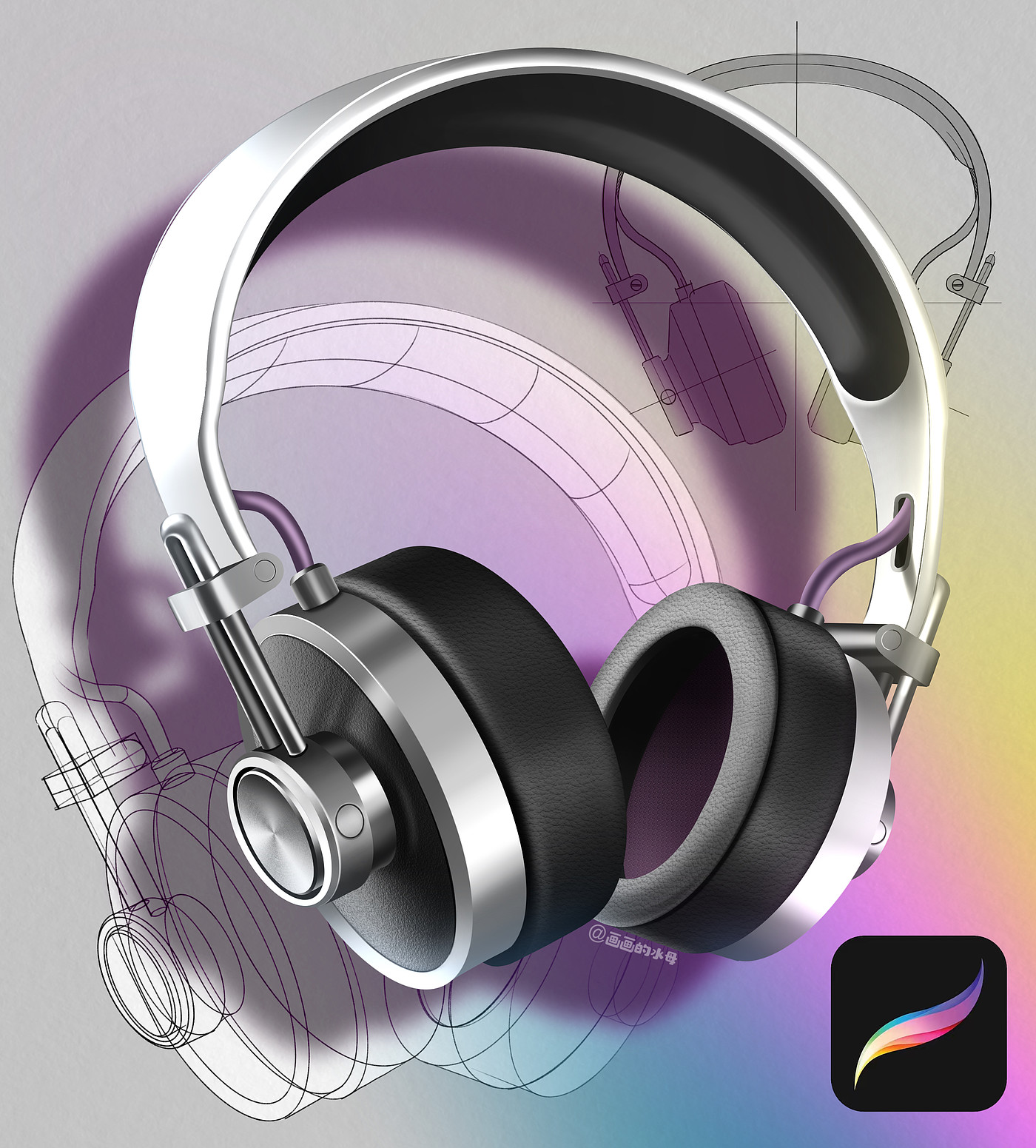 iPad painting，Hand drawn product design，Hand drawn industrial design，