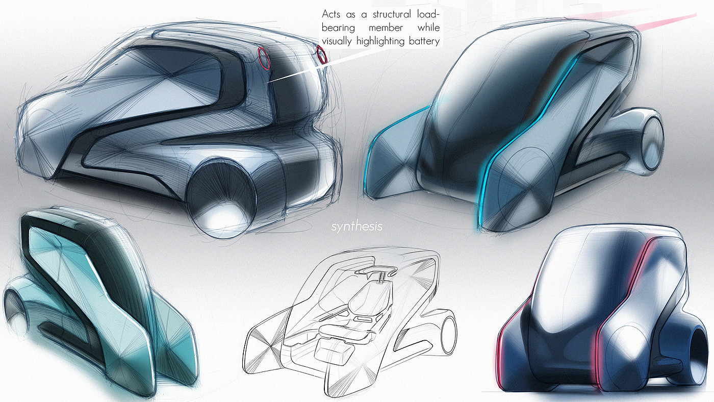 Honda CoMo，Automatic design，sketch，