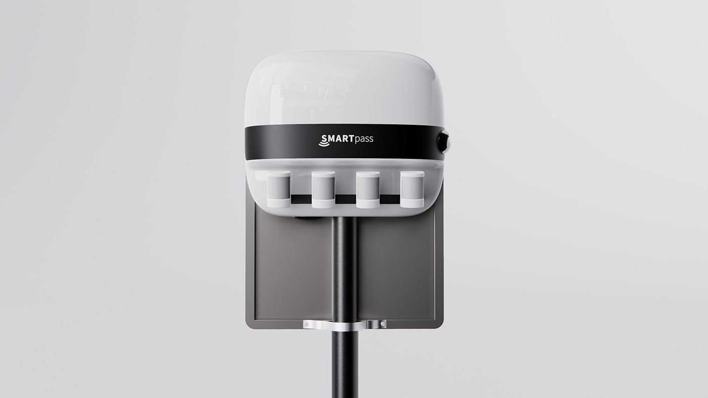 Smartpass，Intelligent pedestrian crossing system，industrial design，Outdoor public facilities，