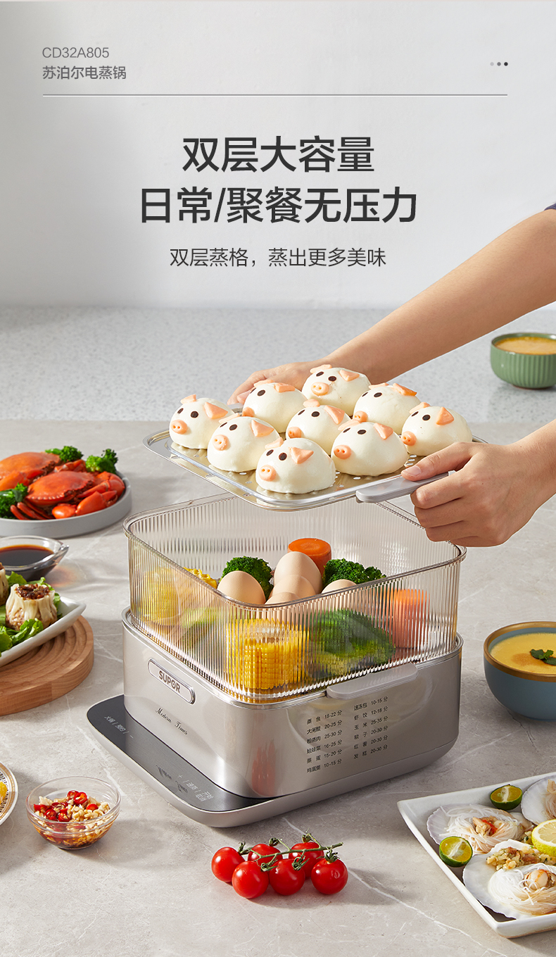 Multifunctional electric steamer，Electric steamer，small home appliances，Electric Hot pot，SUPOR SUPOR，