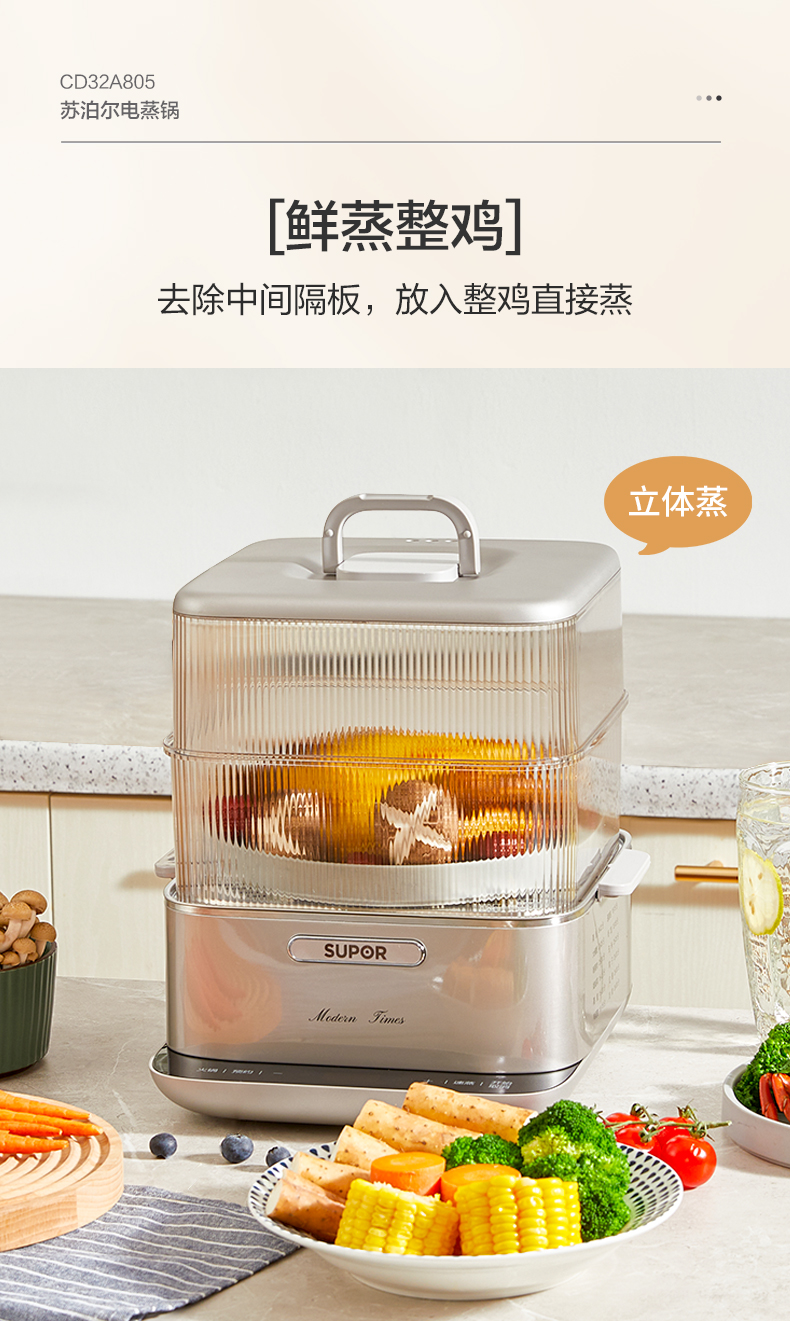 Multifunctional electric steamer，Electric steamer，small home appliances，Electric Hot pot，SUPOR SUPOR，