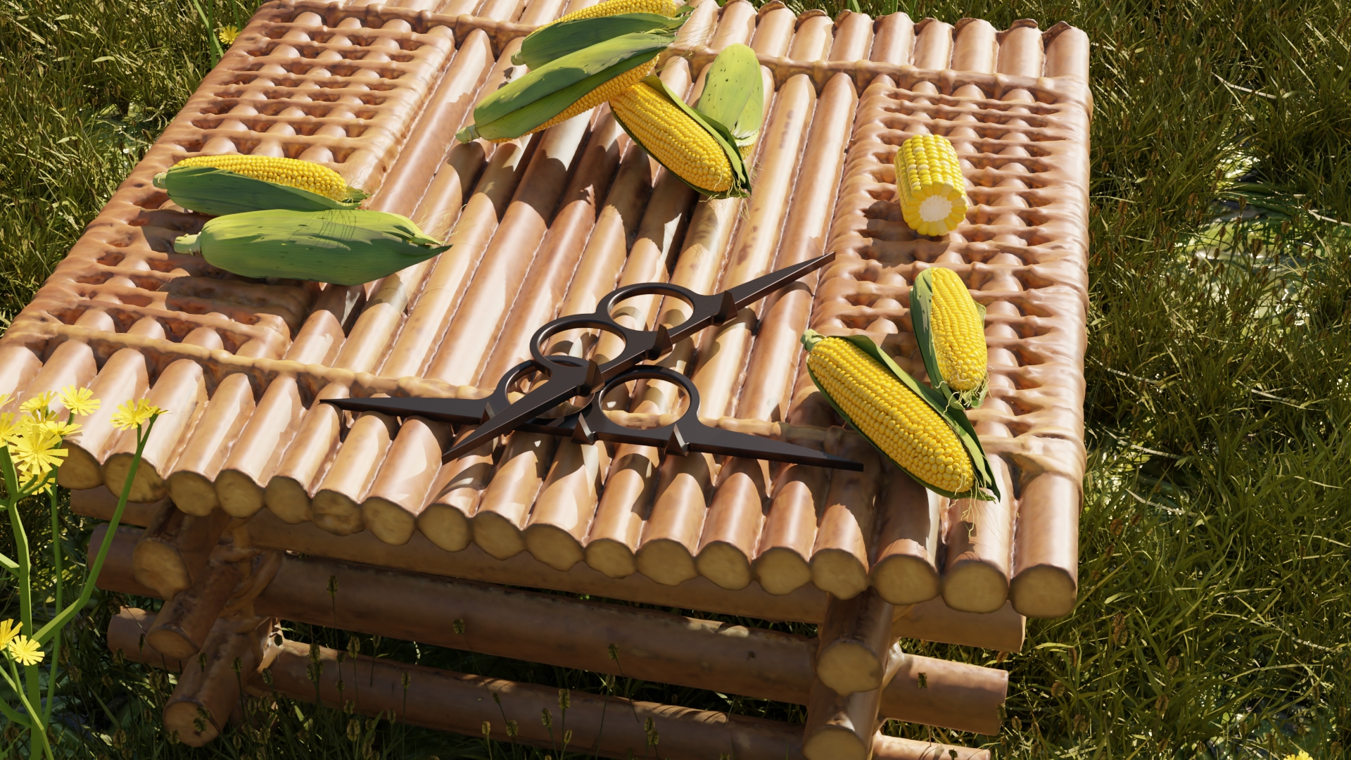 product design，Catch Shrimp Households in Corn，Product rendering，