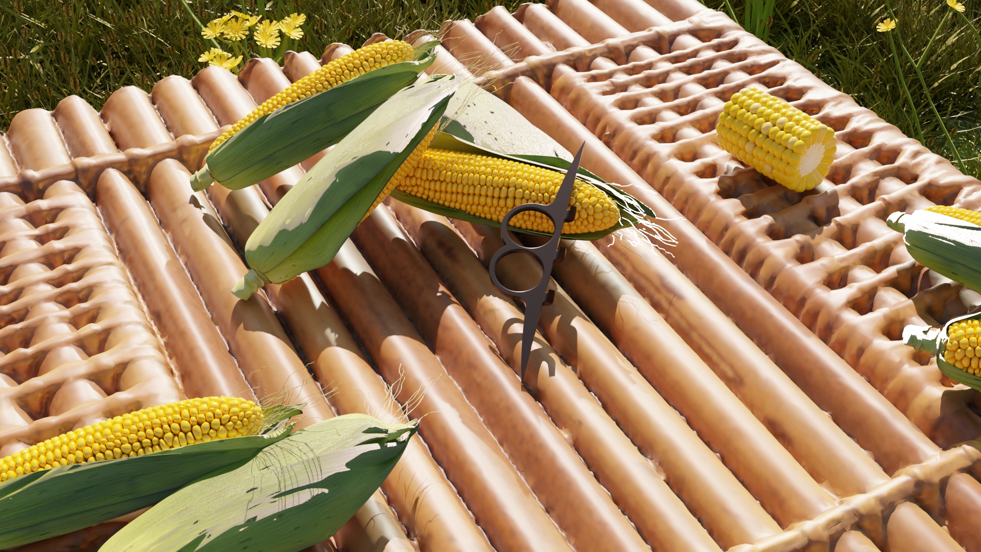 product design，Catch Shrimp Households in Corn，Product rendering，