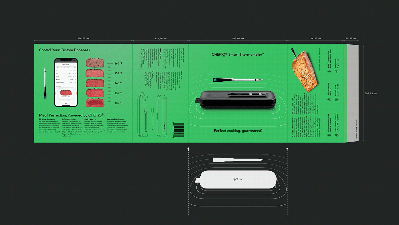 Intelligent thermometer，packing design，Unboxing experience，