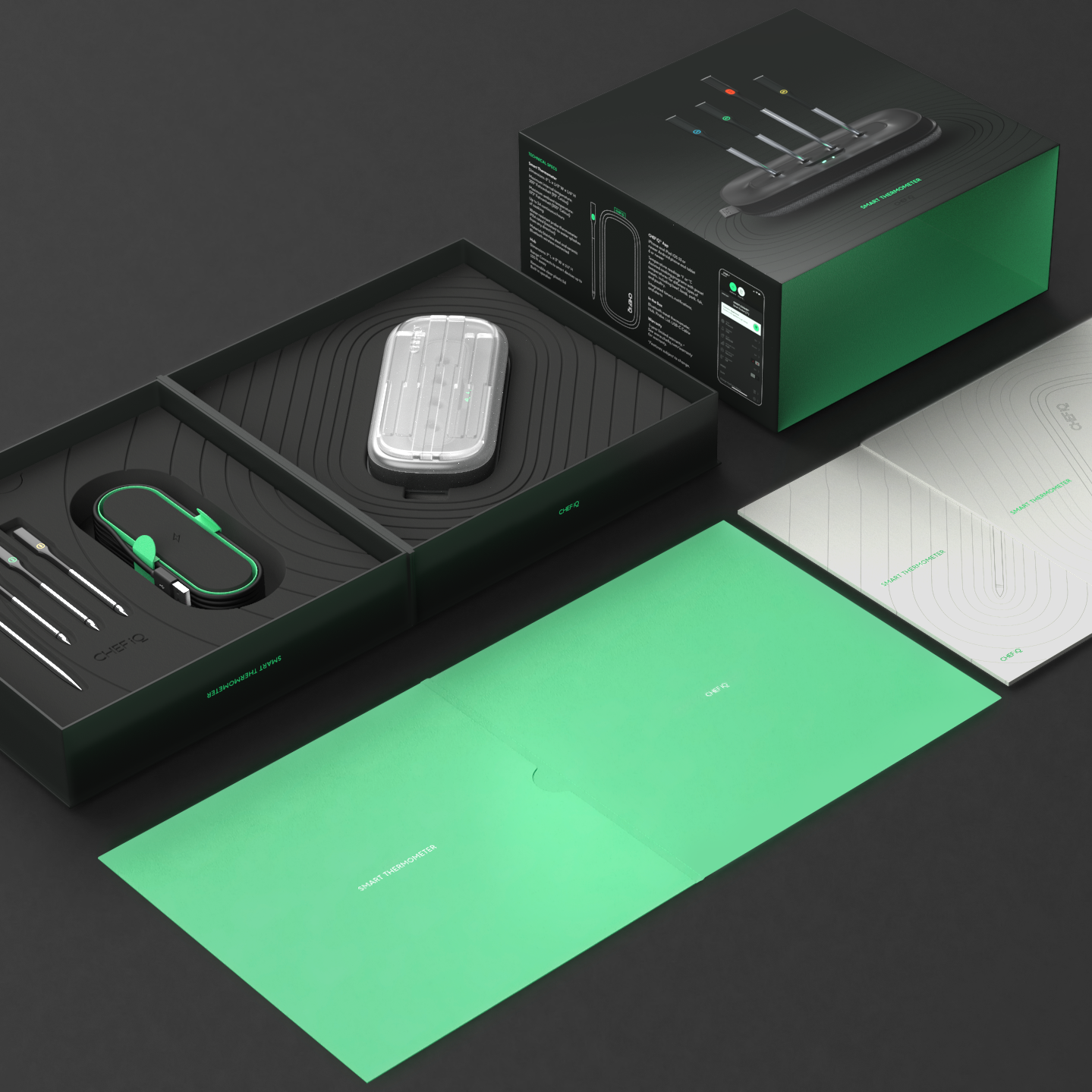 Intelligent thermometer，packing design，Unboxing experience，