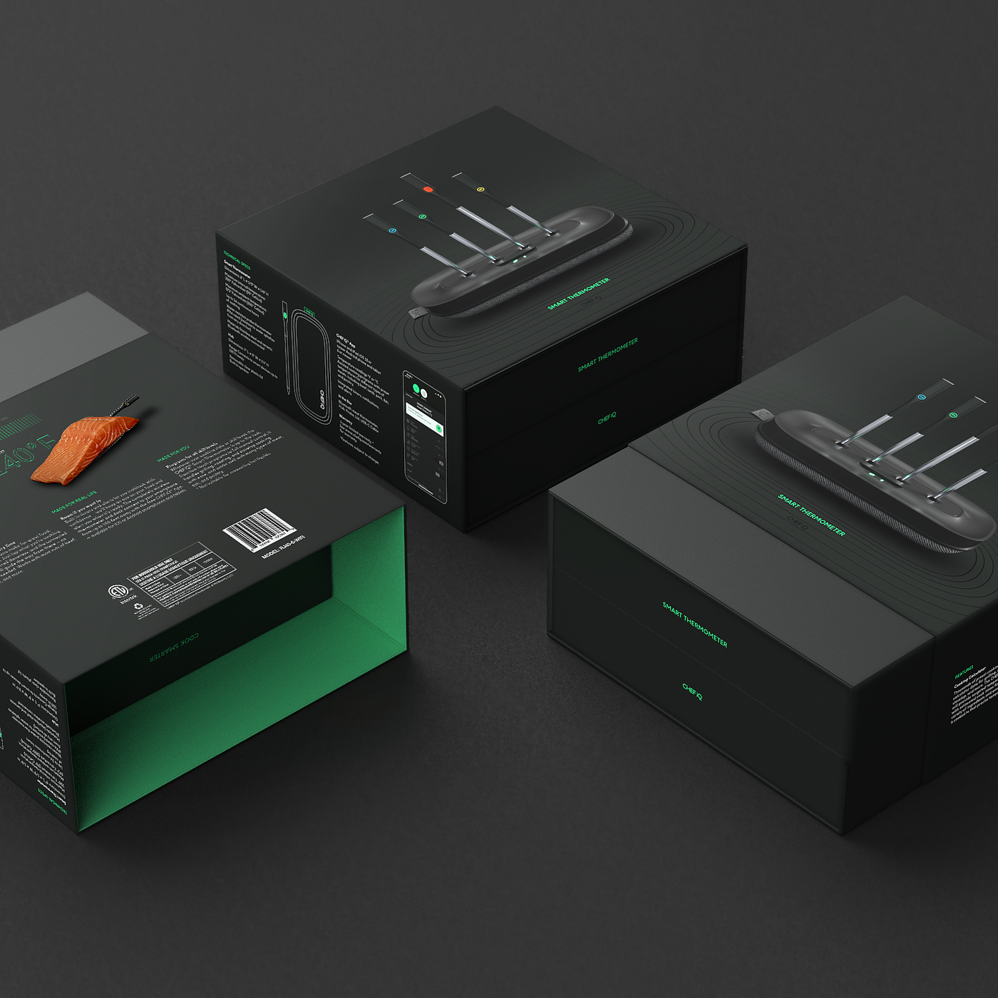Intelligent thermometer，packing design，Unboxing experience，