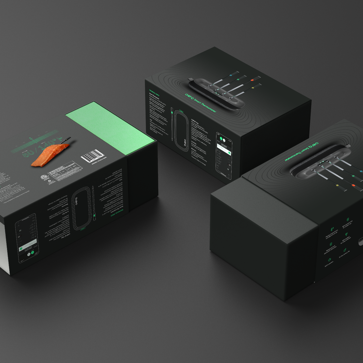 Intelligent thermometer，packing design，Unboxing experience，