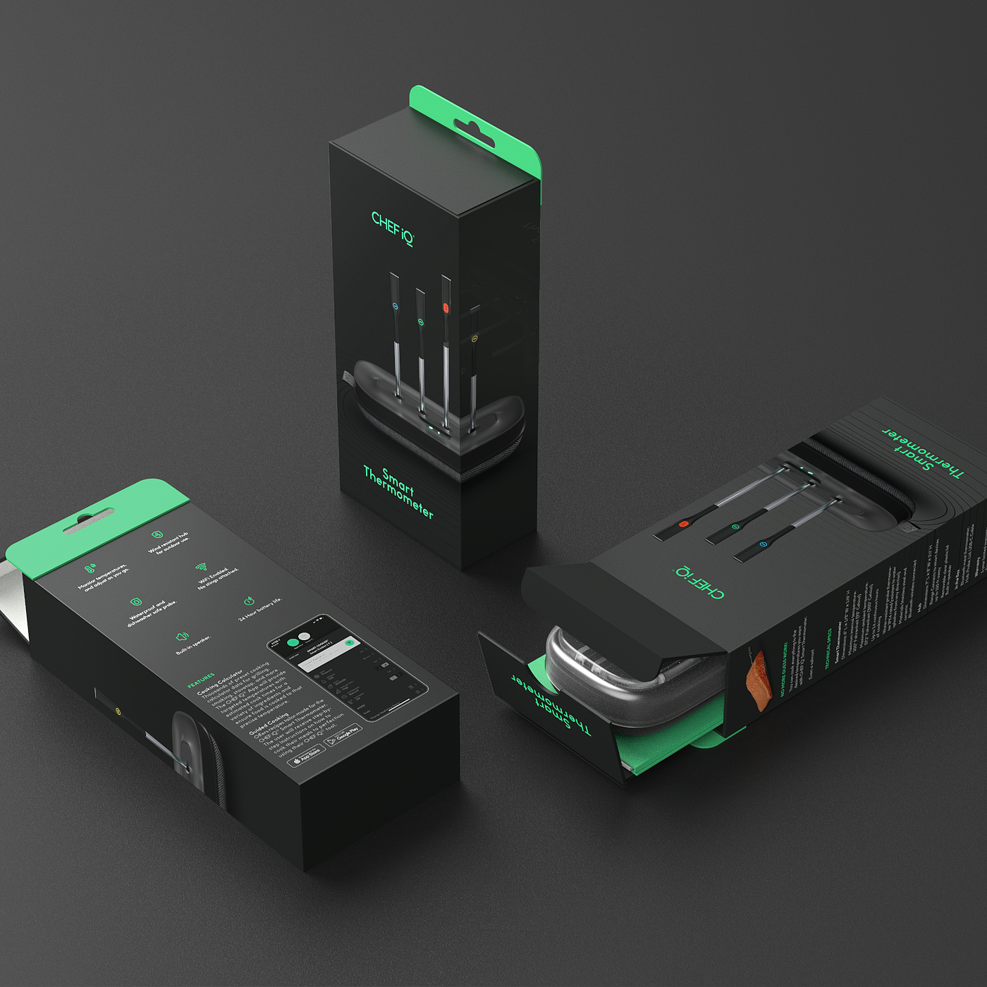 Intelligent thermometer，packing design，Unboxing experience，