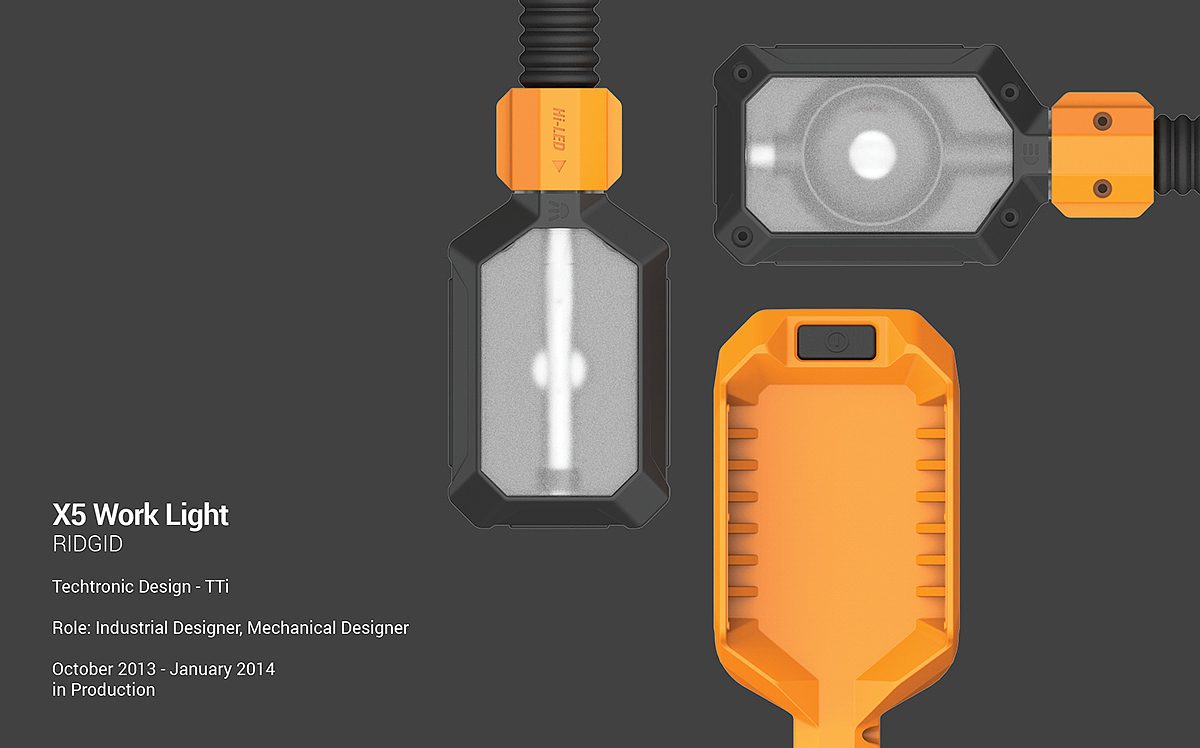 industrial design，product design，Work light，RIDGID X5，