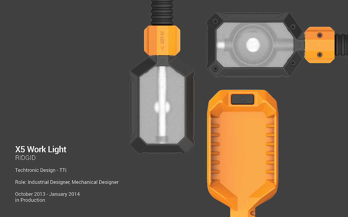 工业设计，产品设计，工作灯，RIDGID X5，
