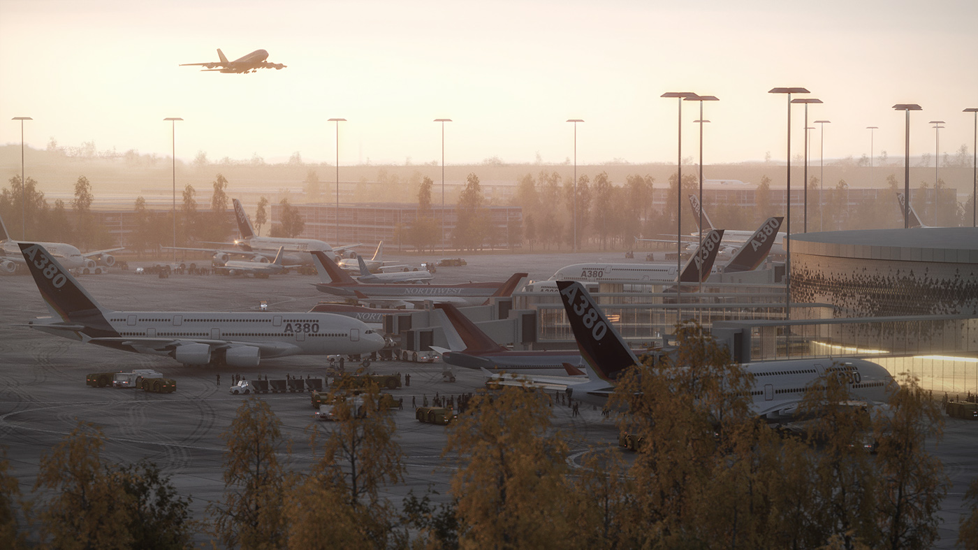 visual effect，Architecture，airport，