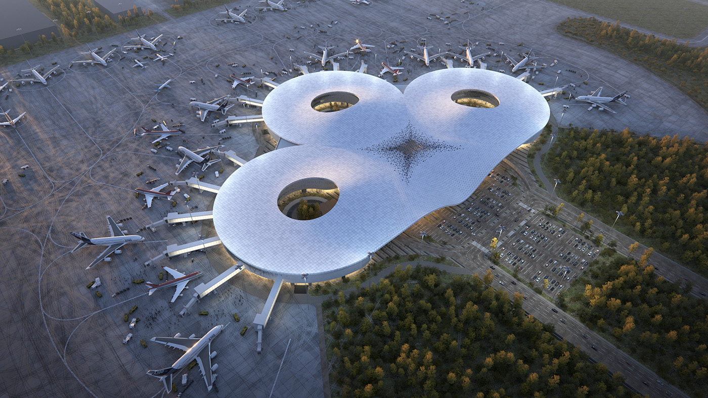 visual effect，Architecture，airport，