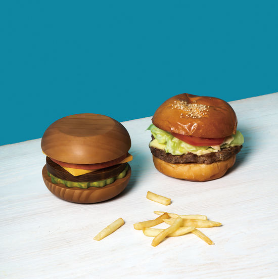 hamburger，Coaster，tableware，interest，wood，