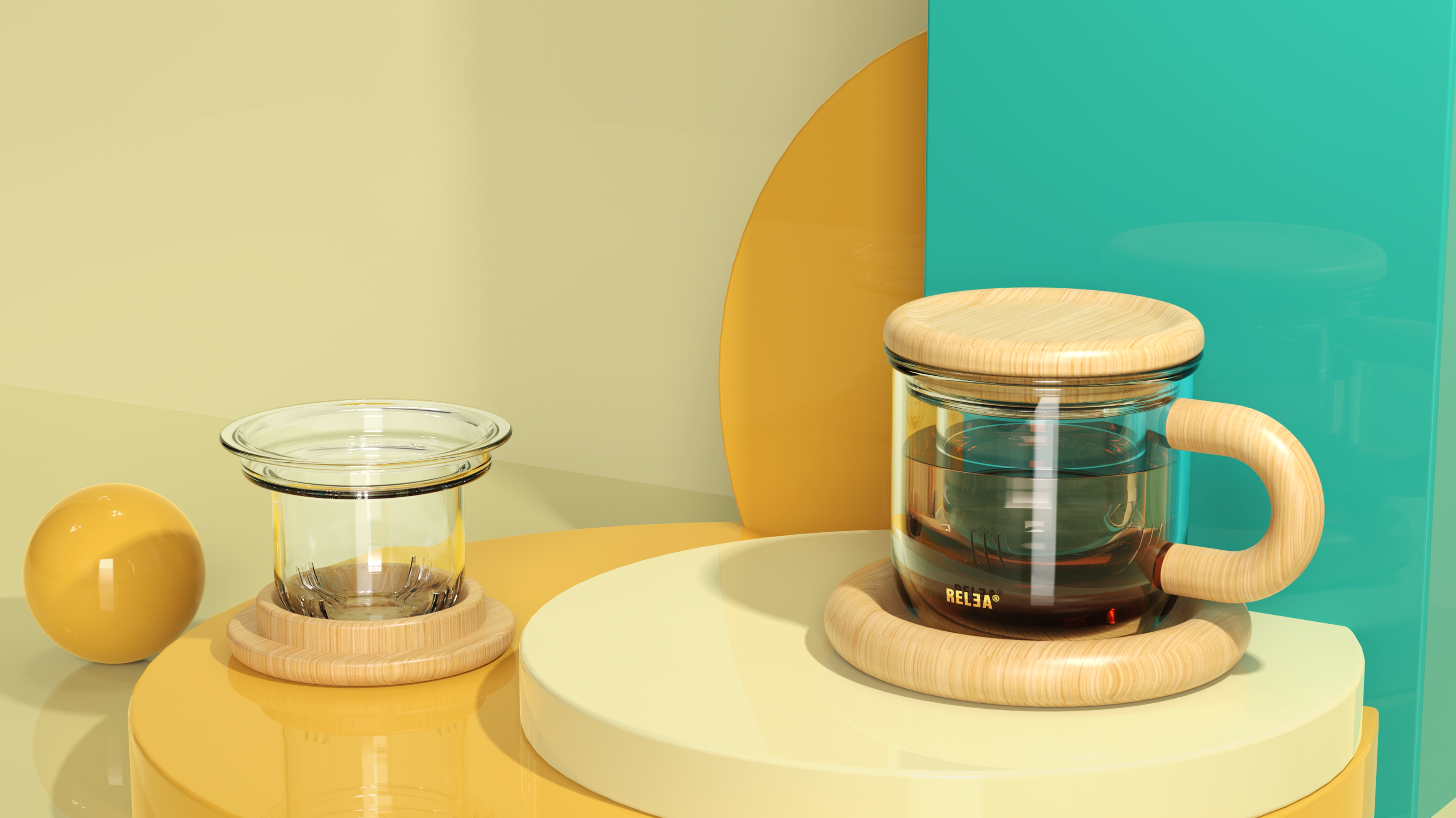 Modern simplicity，product design，Tea separation，Flower tea cup，Exquisite life，