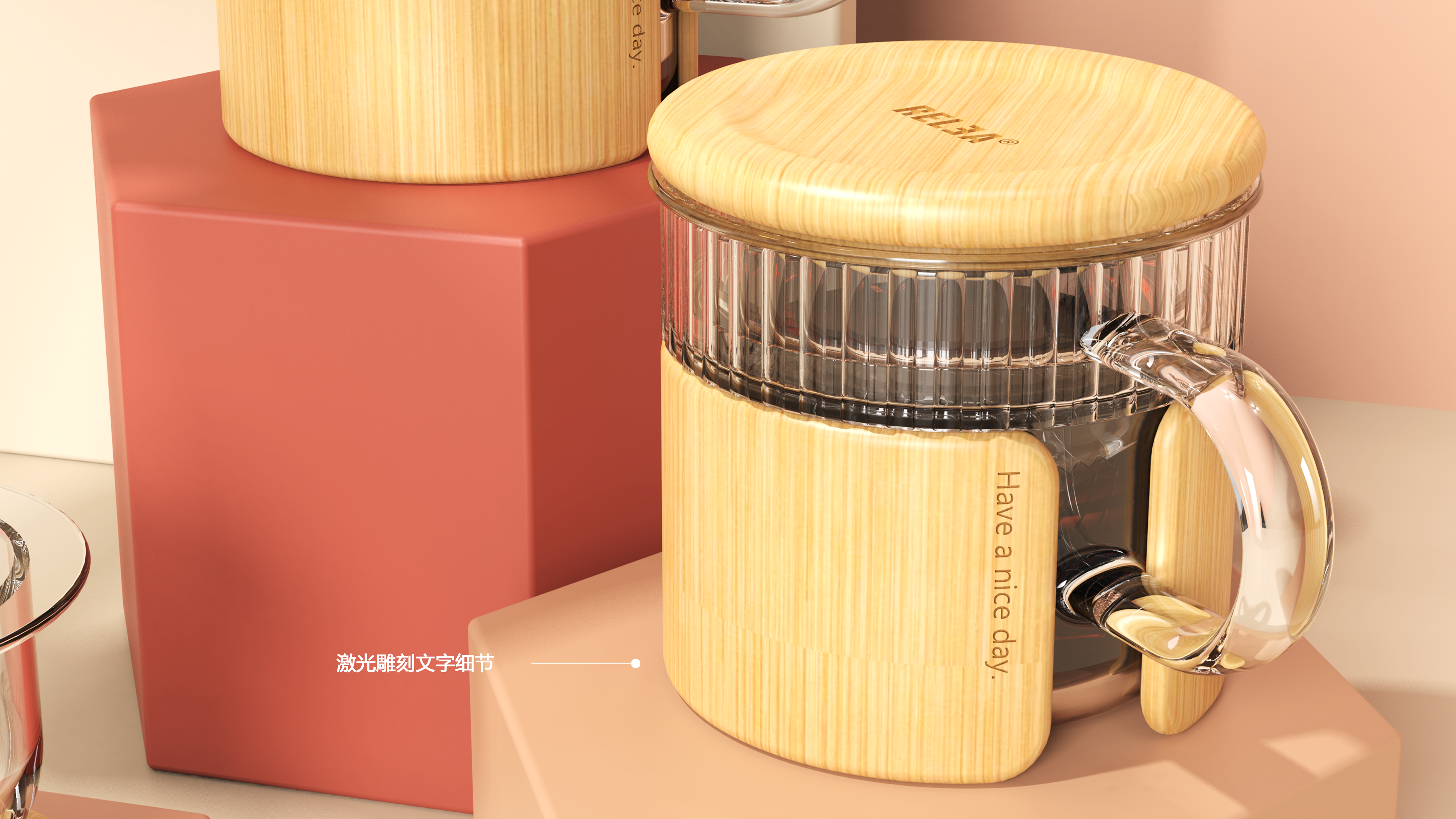 Modern simplicity，product design，Tea separation，Flower tea cup，Exquisite life，