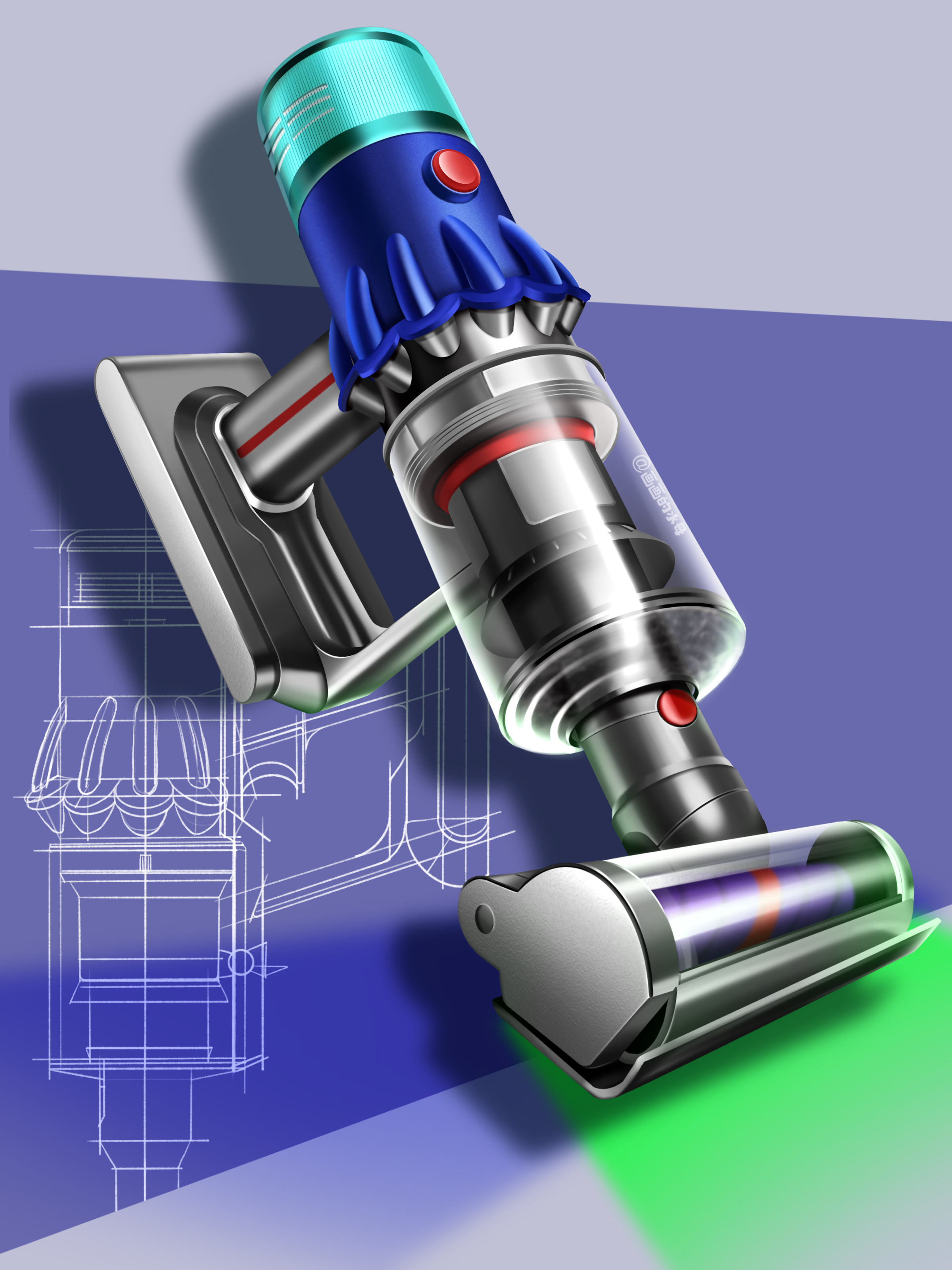 Hand drawn product design，industrial design，Hand drawn，Product renderings，iPad painting，procreate painting，