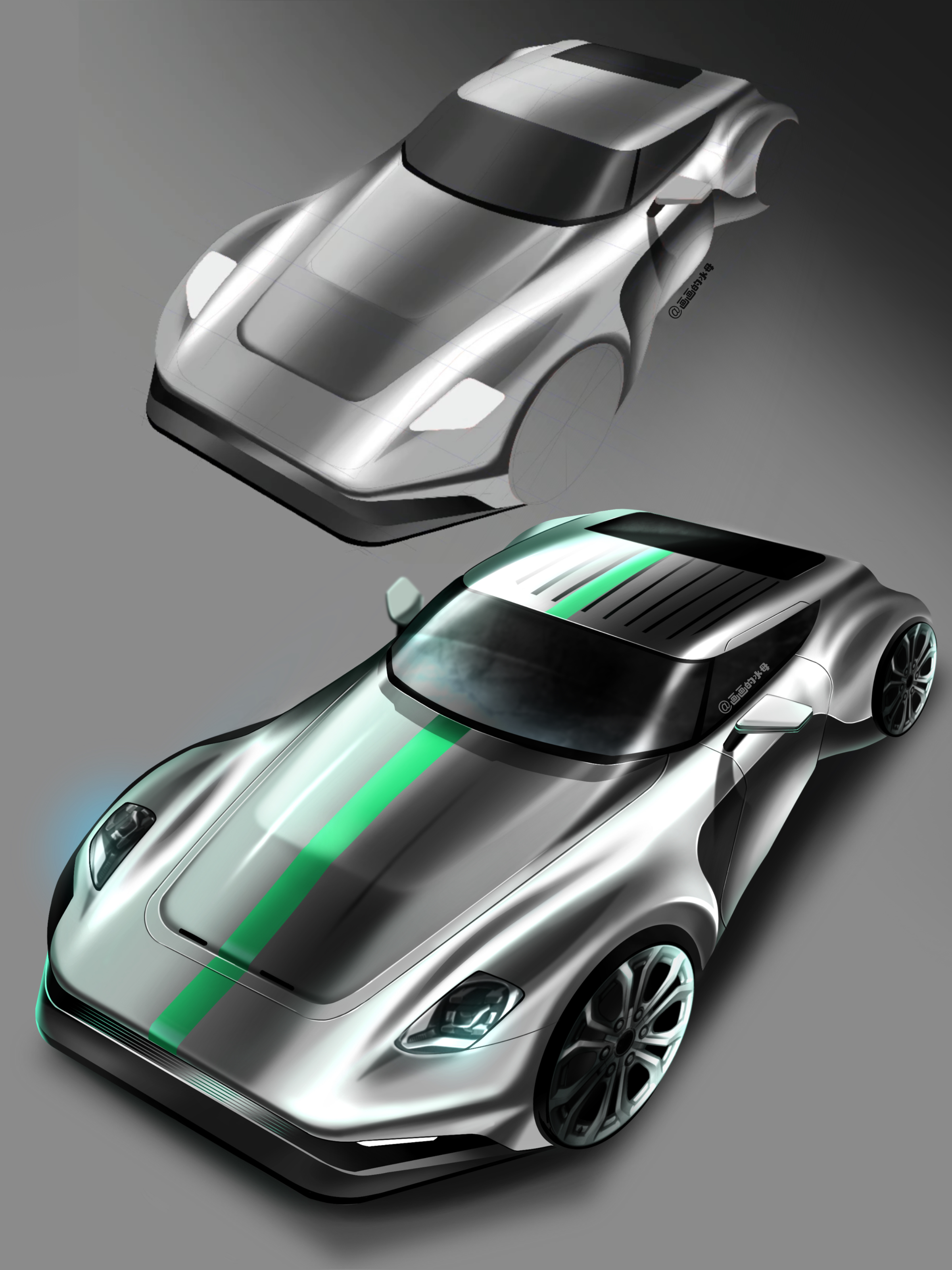 Hand drawn product design，industrial design，Hand drawn，Product renderings，iPad painting，procreate painting，