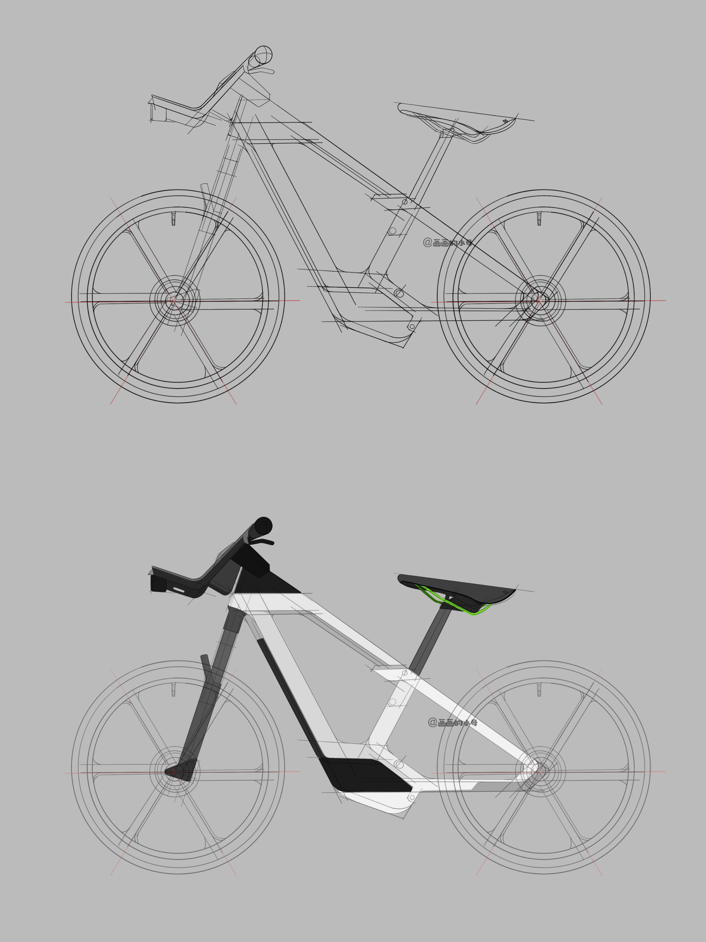 Hand drawn product design，industrial design，Hand drawn，Product renderings，iPad painting，procreate painting，