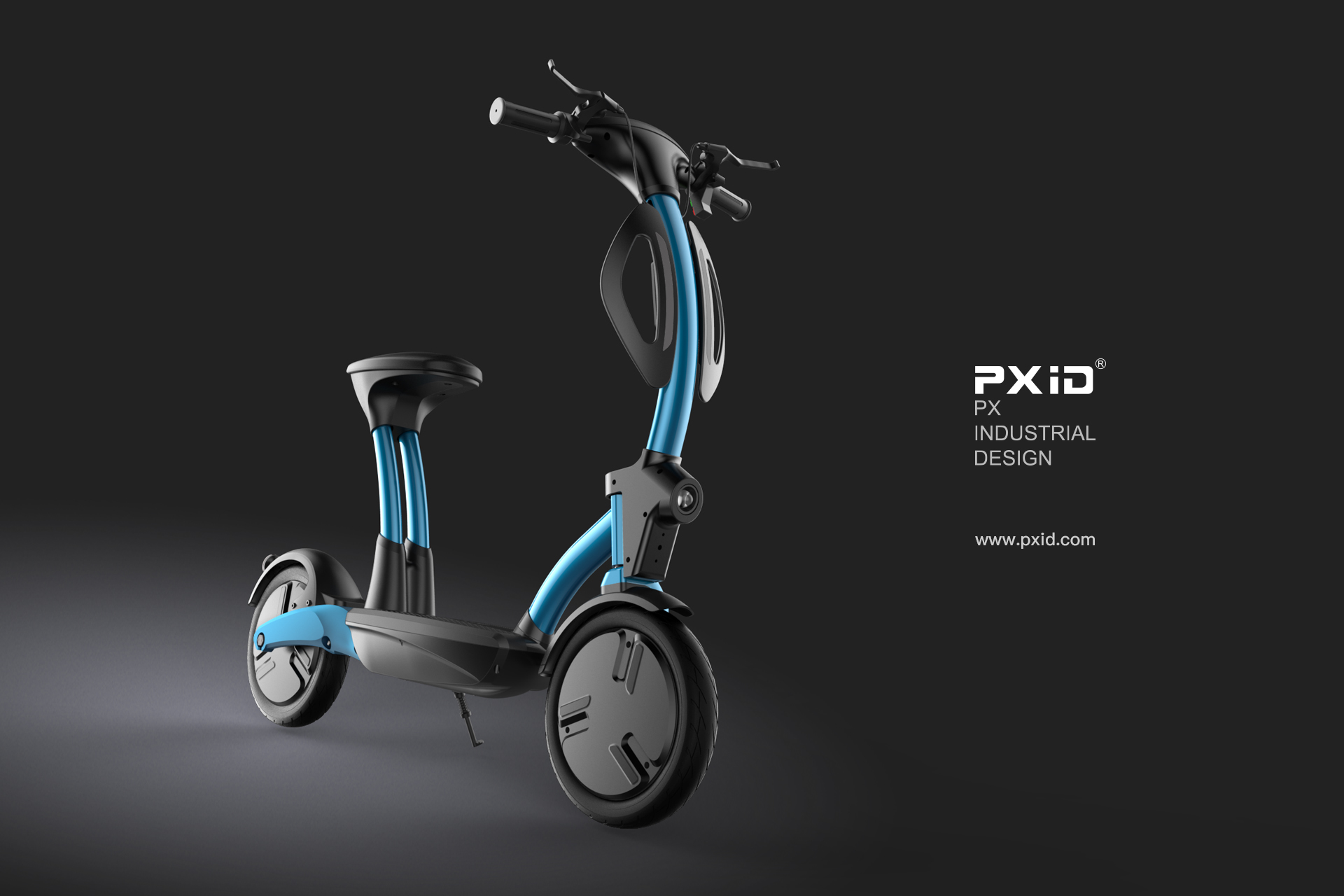 Design of electric scooter，Scooter design，Balance car design，Design of walking tools for the elderly，pxid，Product oriented industrial design，Electric vehicle design，Electric moped design，