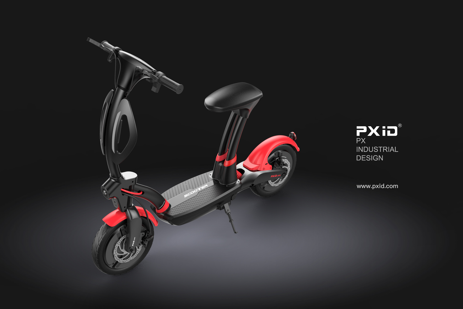 Design of electric scooter，Scooter design，Balance car design，Design of walking tools for the elderly，pxid，Product oriented industrial design，Electric vehicle design，Electric moped design，