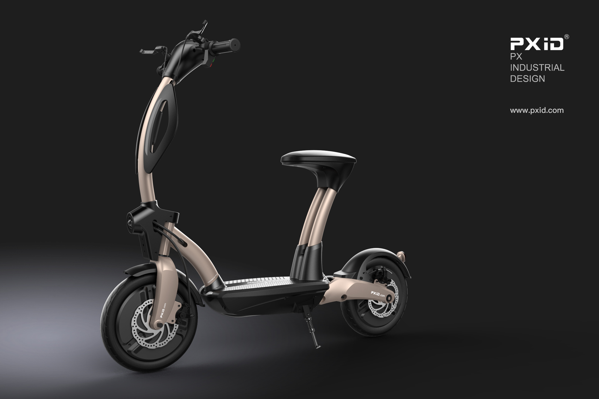 Design of electric scooter，Scooter design，Balance car design，Design of walking tools for the elderly，pxid，Product oriented industrial design，Electric vehicle design，Electric moped design，