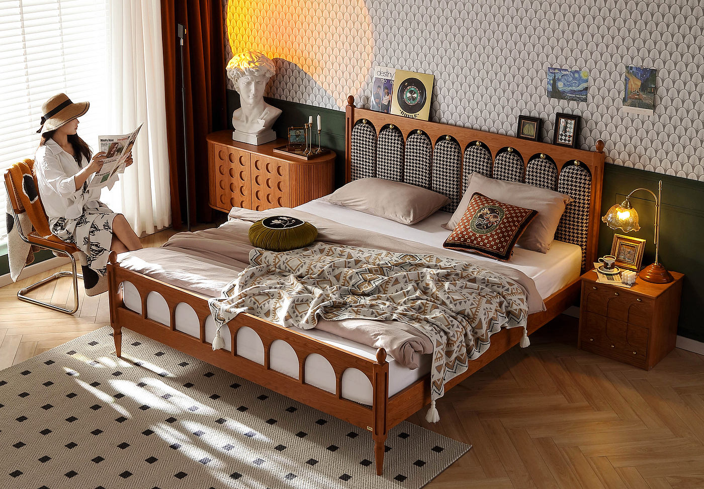 Bed · Cherry Wood · Castle，