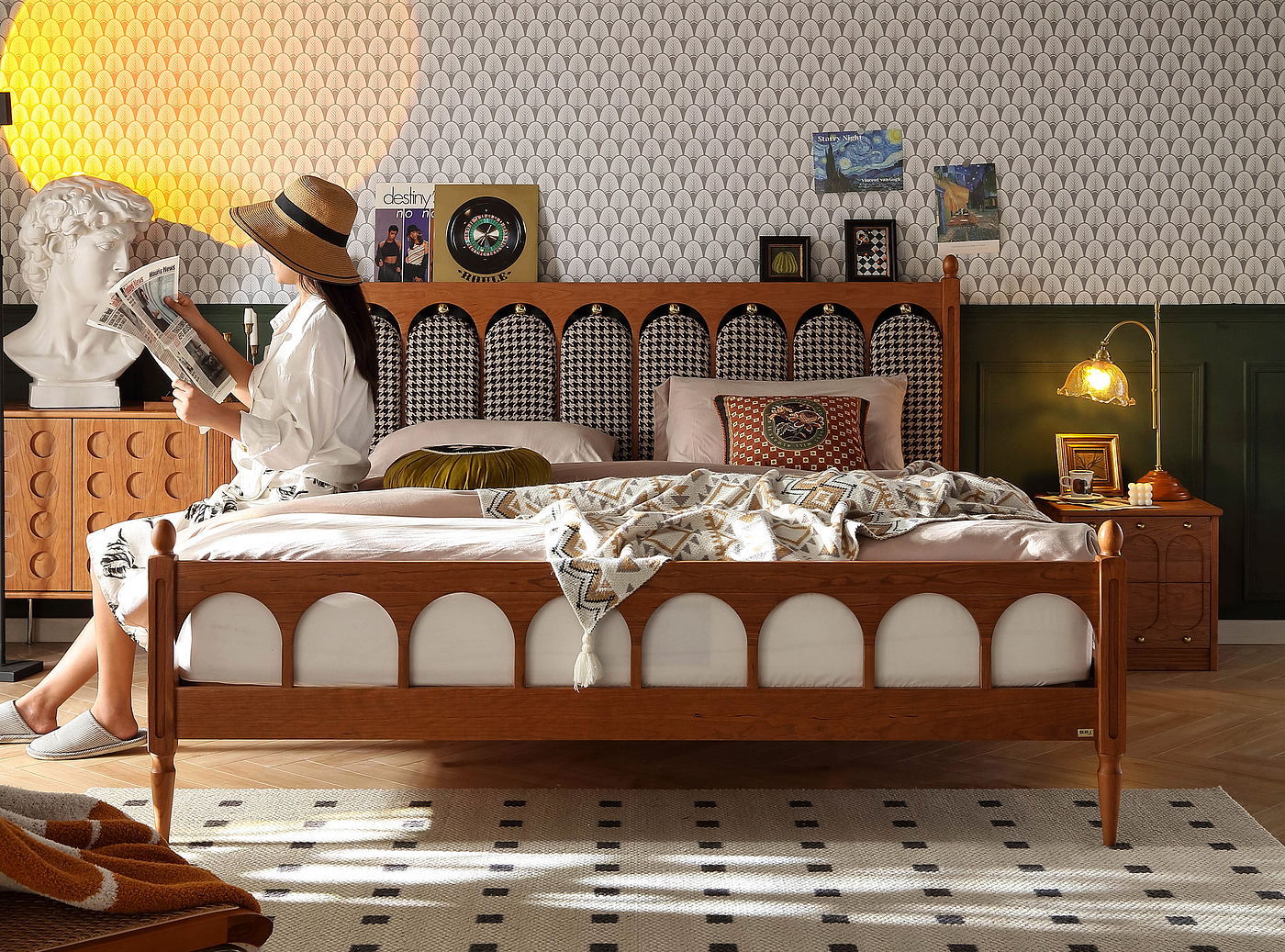 Bed · Cherry Wood · Castle，