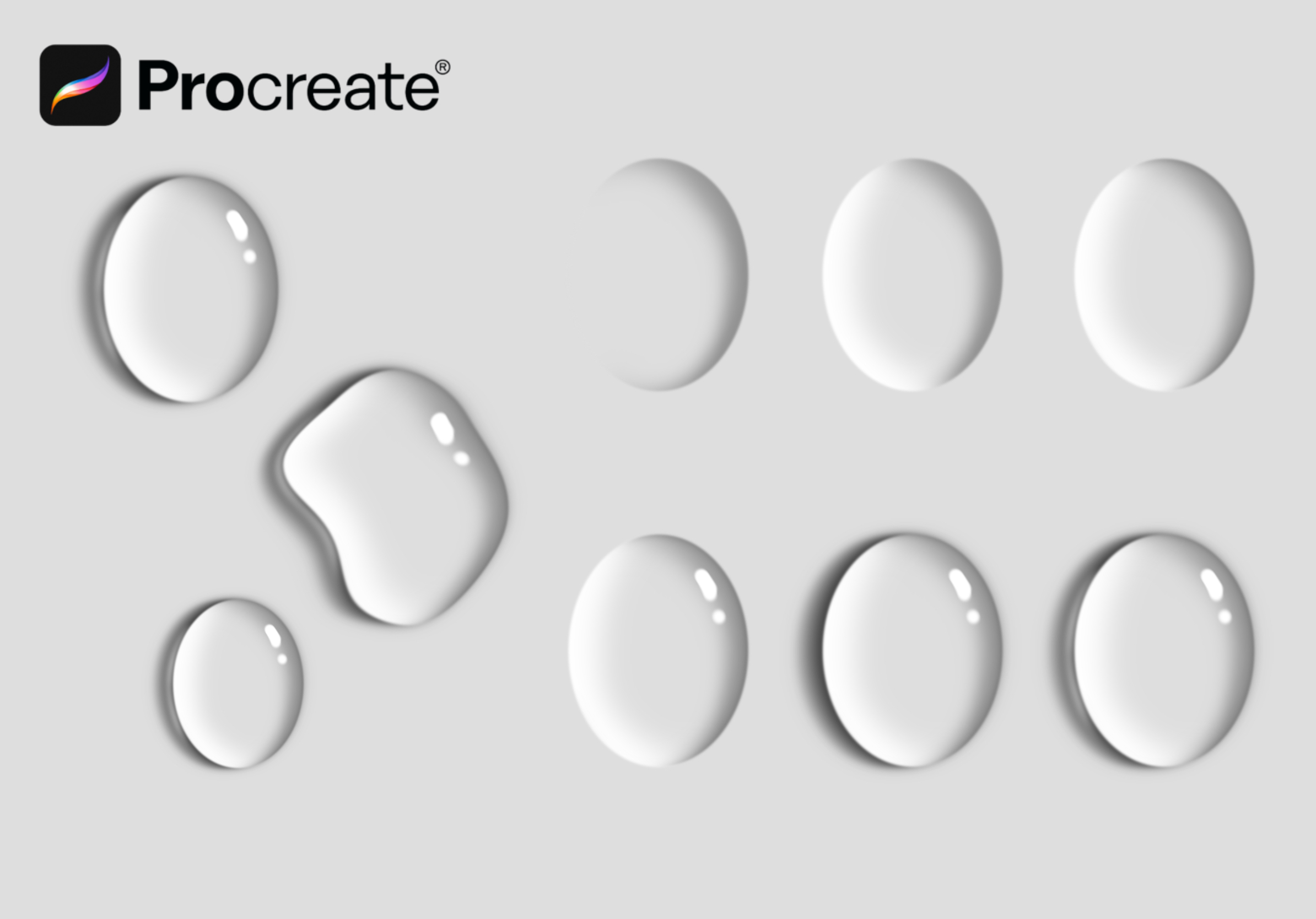 Procreate，water drop painting，