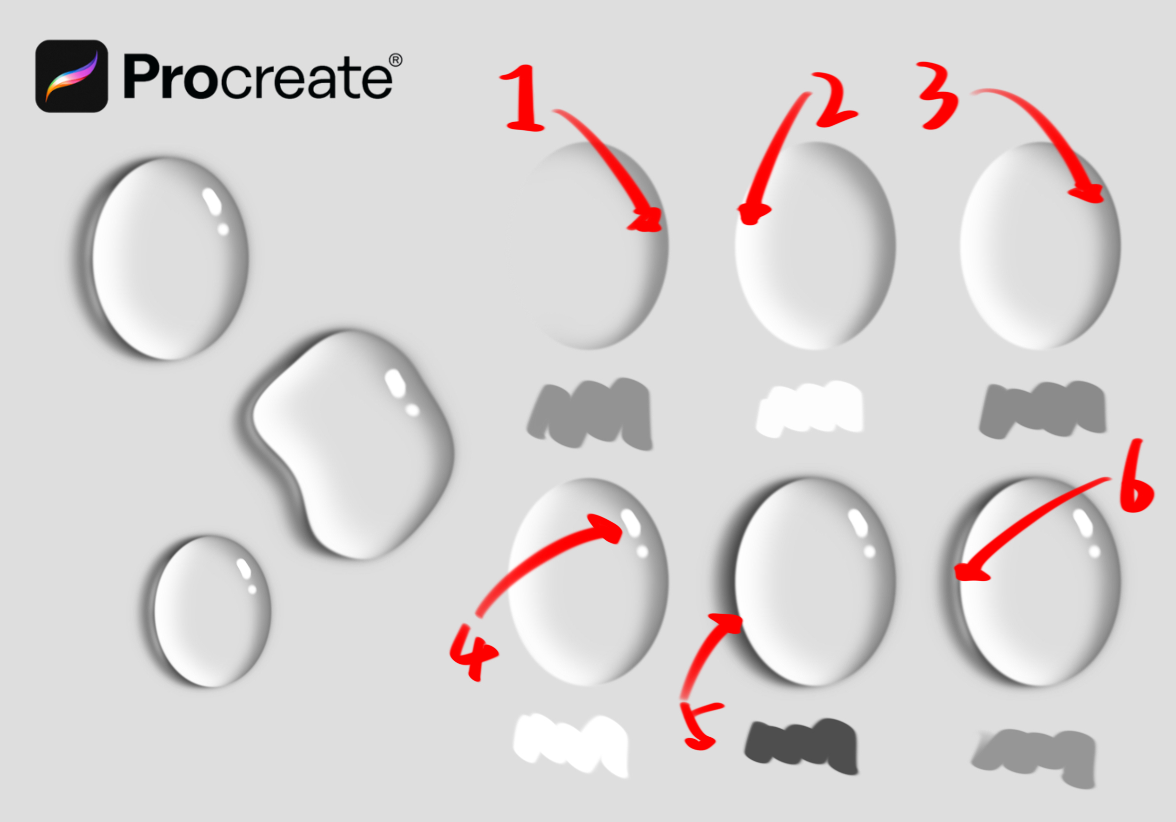 Procreate，water drop painting，