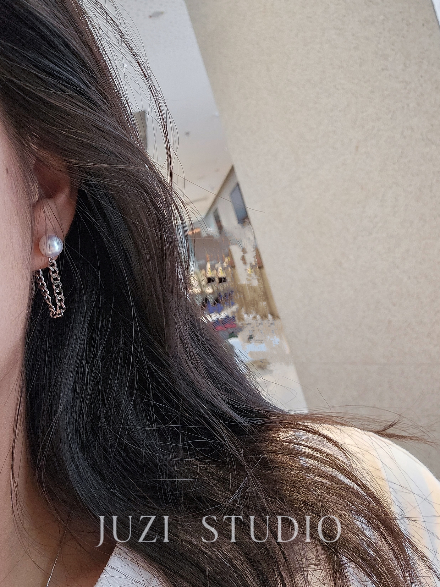 Sweet Cool Spice Chain Stud Earrings，
