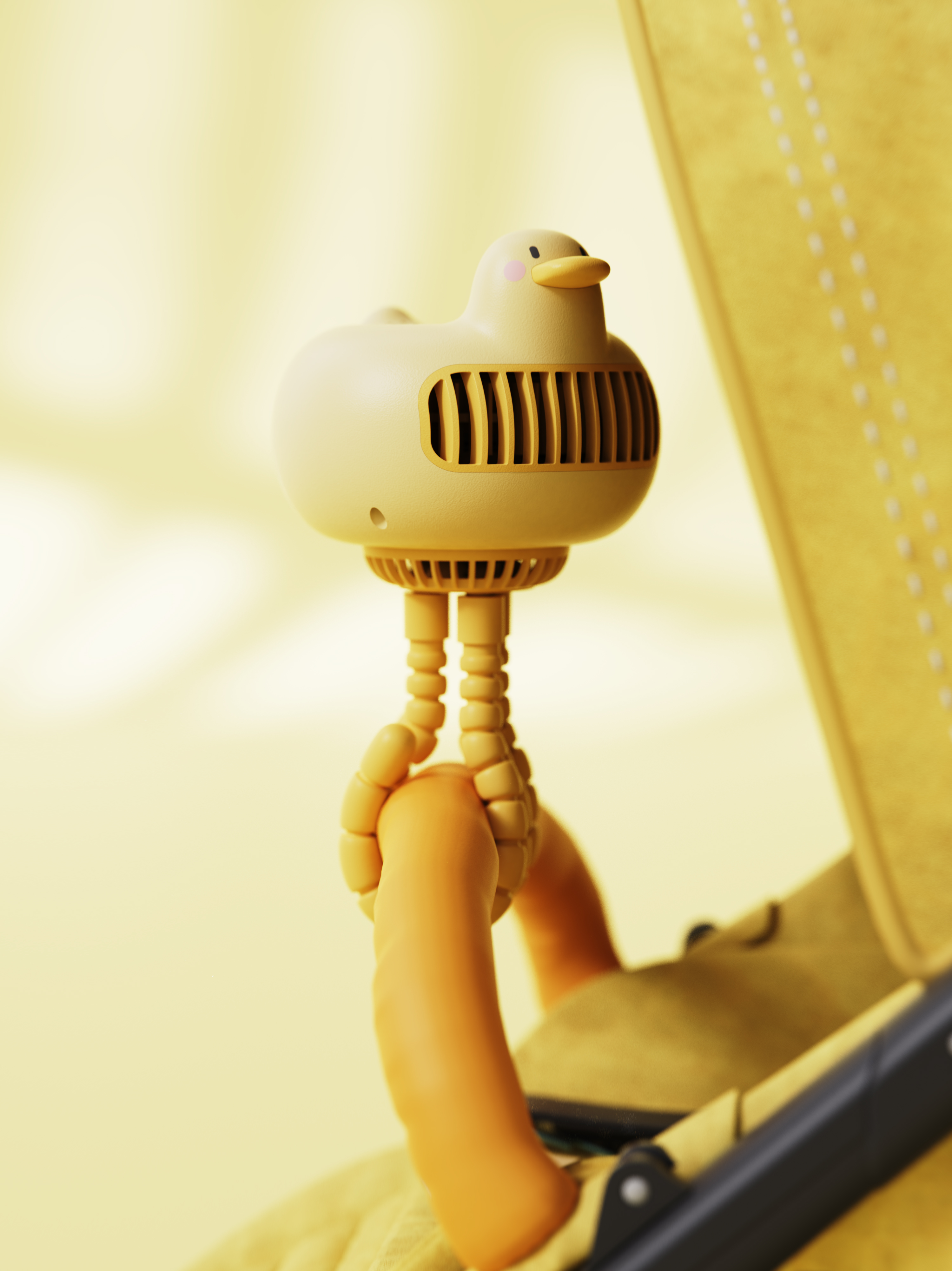 Blow Duck，Cute duck，cool duck，Stroller fan，Small fan，Turbofan，Fan design，Cartoon，