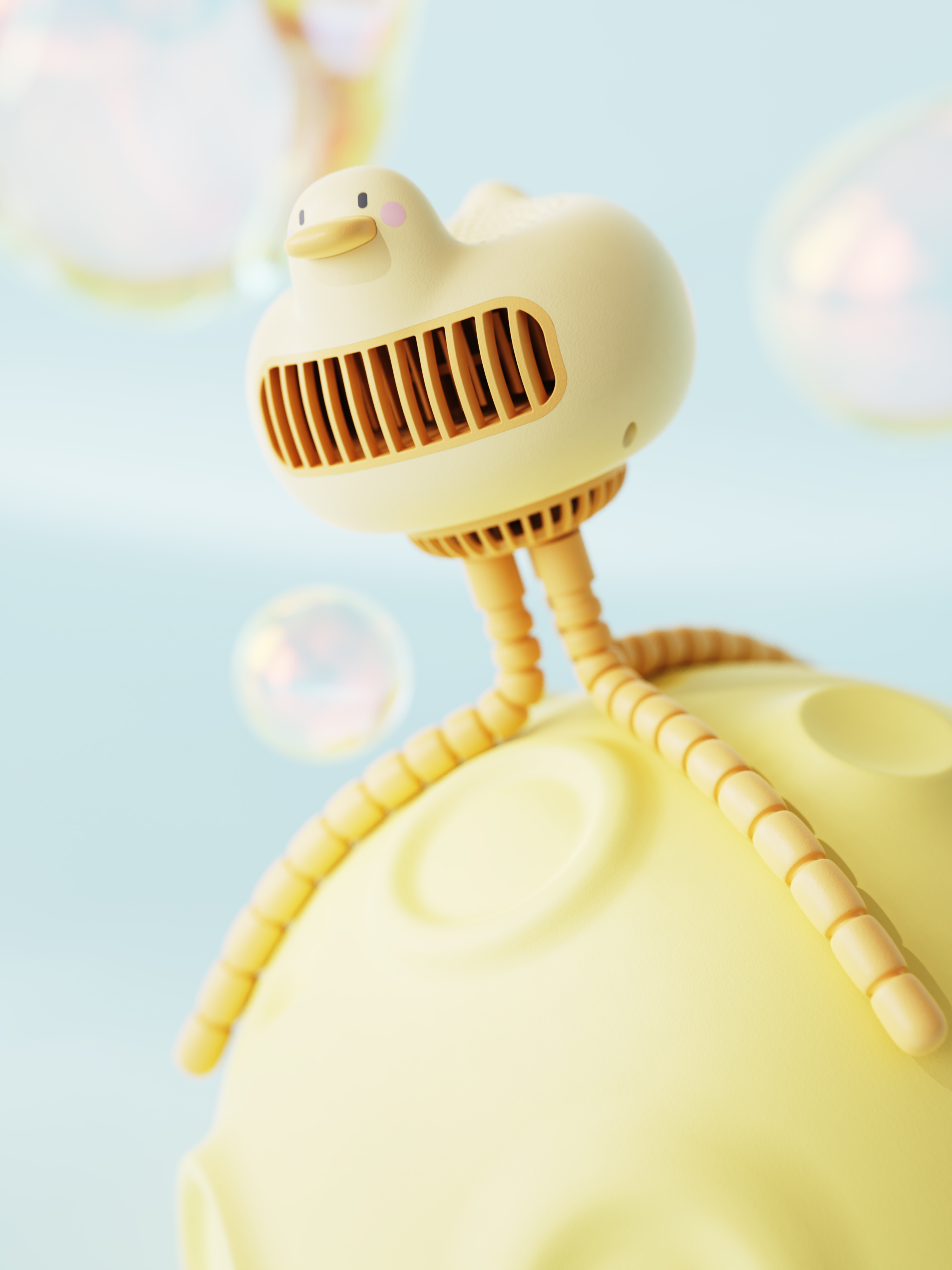 Blow Duck，Cute duck，cool duck，Stroller fan，Small fan，Turbofan，Fan design，Cartoon，