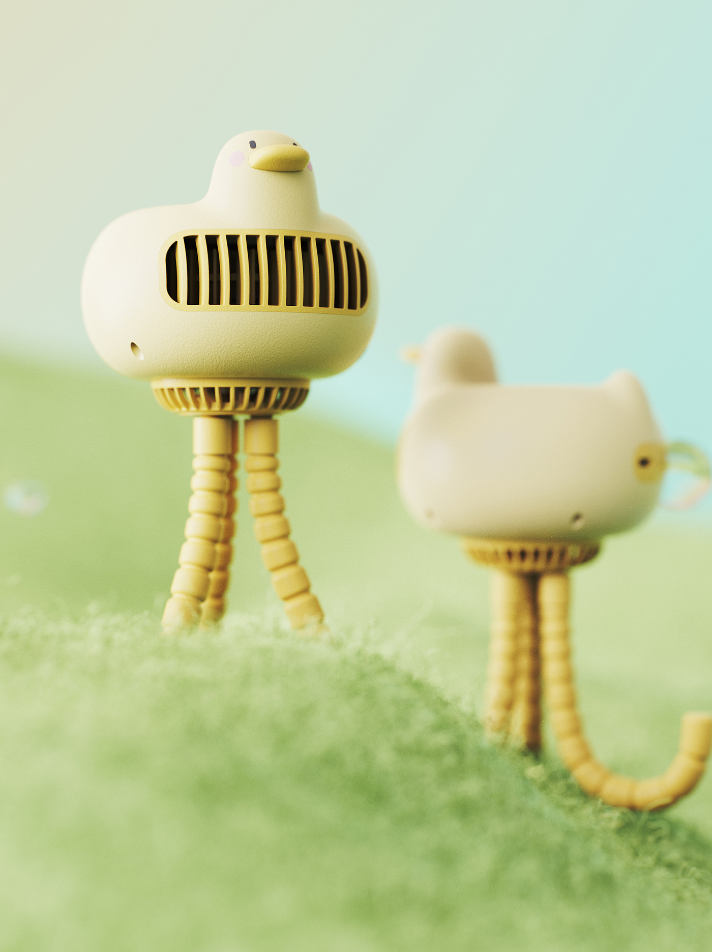 Blow Duck，Cute duck，cool duck，Stroller fan，Small fan，Turbofan，Fan design，Cartoon，