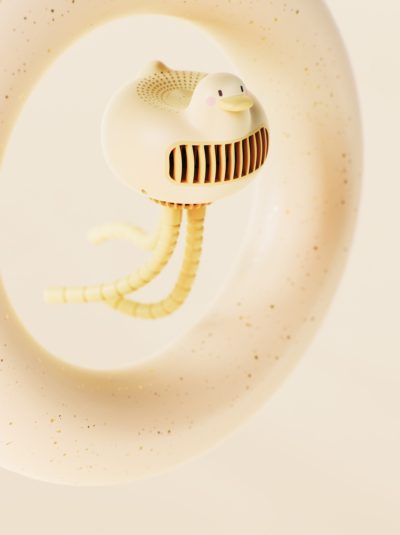 Blow Duck，Cute duck，cool duck，Stroller fan，Small fan，Turbofan，Fan design，Cartoon，