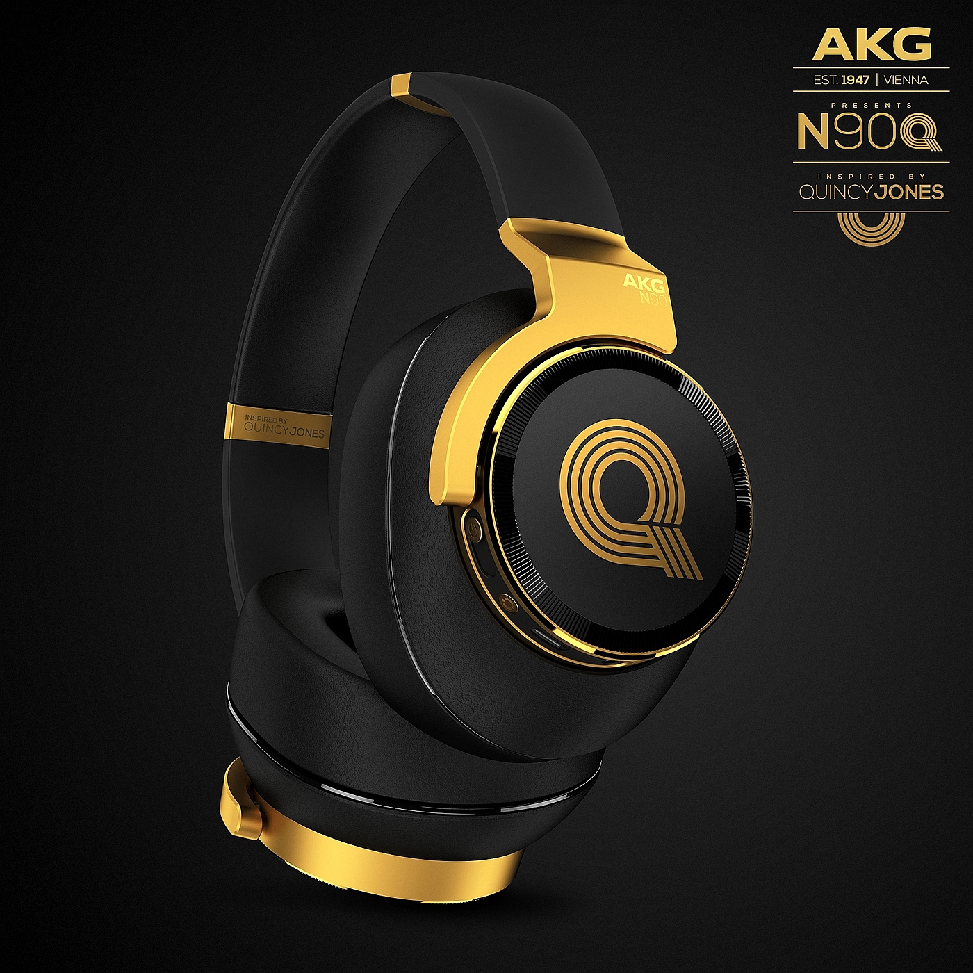 AKG N90Q，黑色，黄色，耳机，设备，