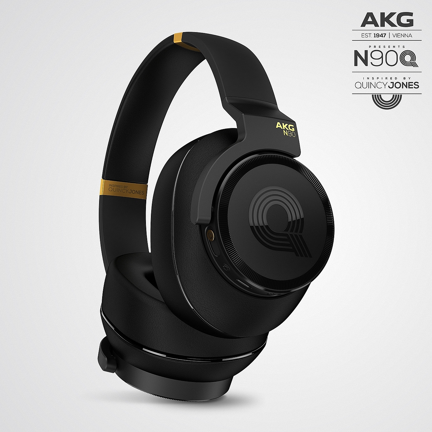 AKG N90Q，黑色，黄色，耳机，设备，