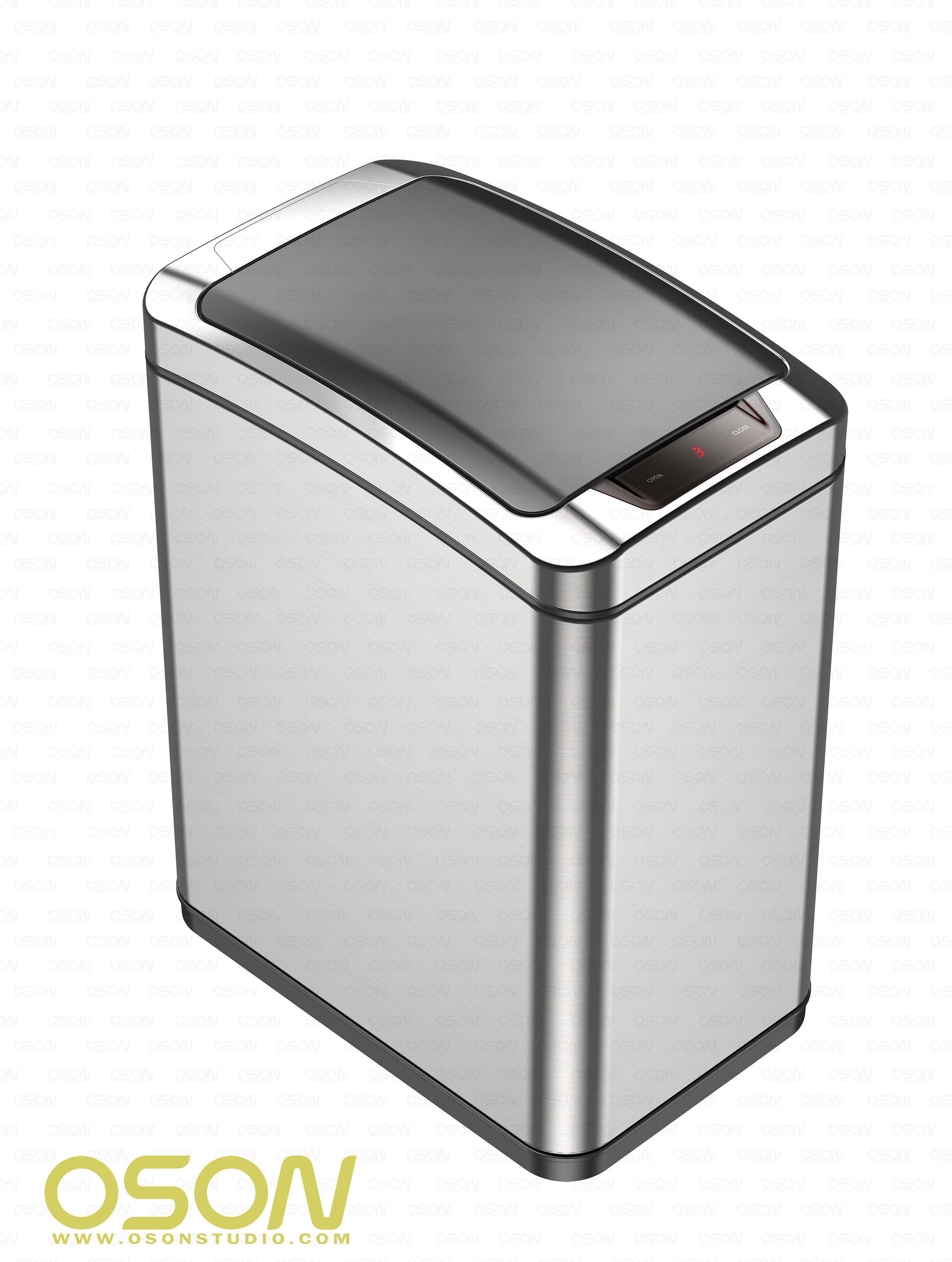 Kitchen trash can，Intelligent trash can，Inductive trash can，Trash can design，Ou Chen design，trash can with lid，Desktop trash can，Automatic induction trash can，